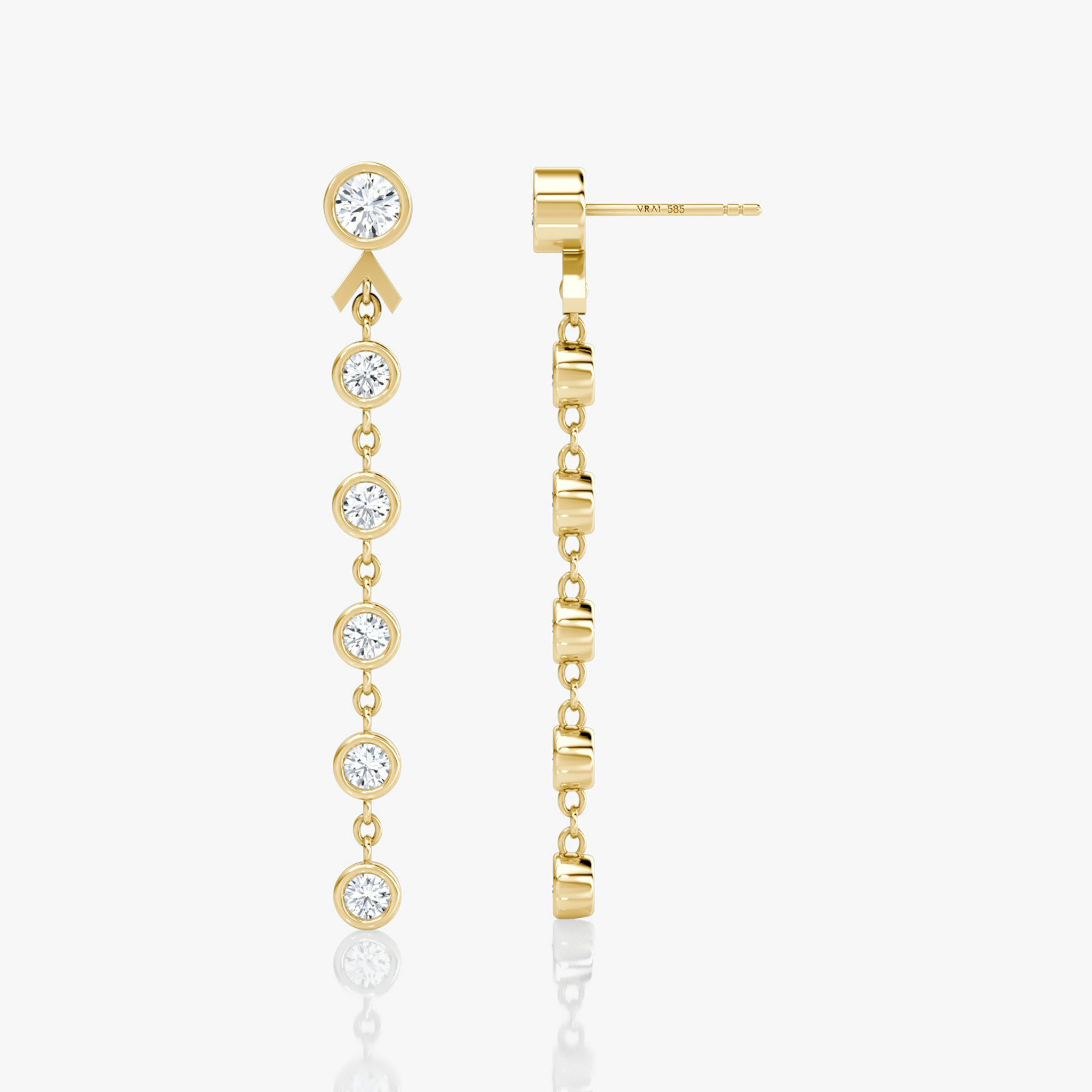 Arrow Drop Earring | Round Brilliant | 14k | Yellow Gold | caratWeight: 0.75ct