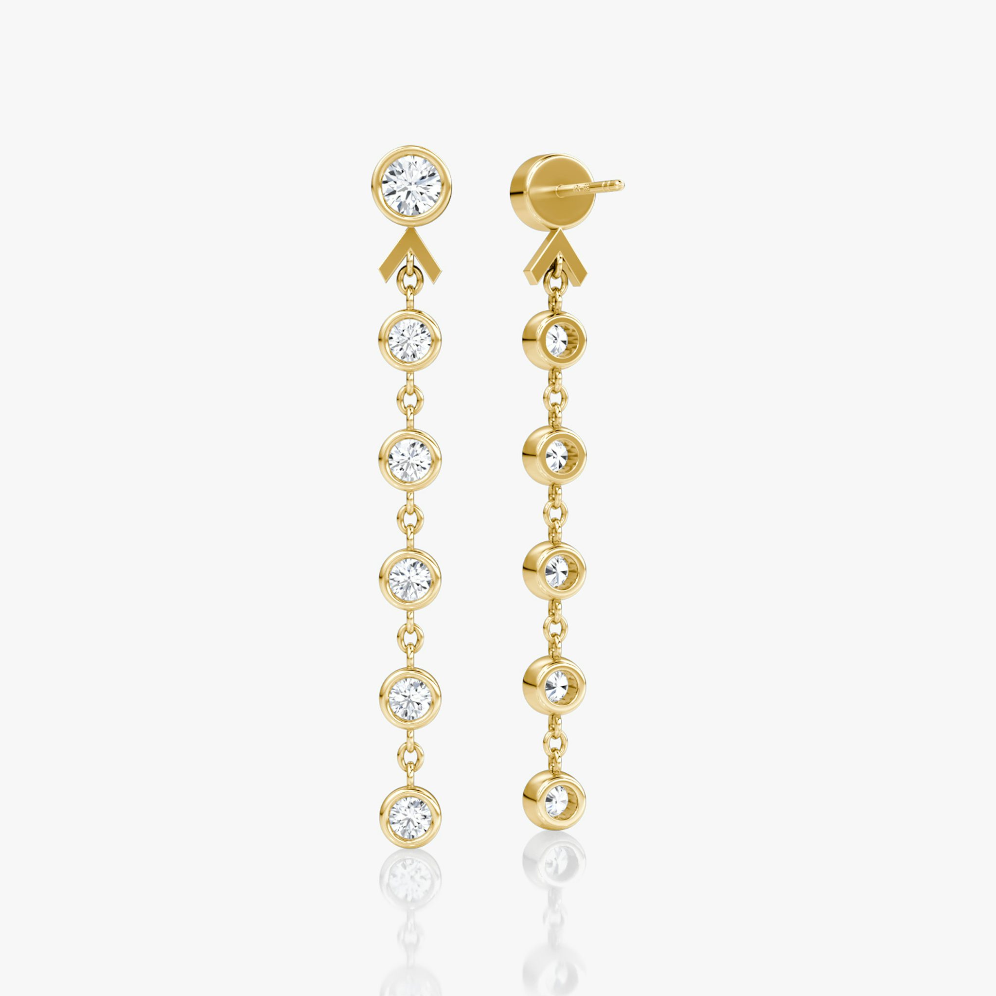 Arrow Drop Earring | Round Brilliant | 14k | Yellow Gold | caratWeight: 0.75ct