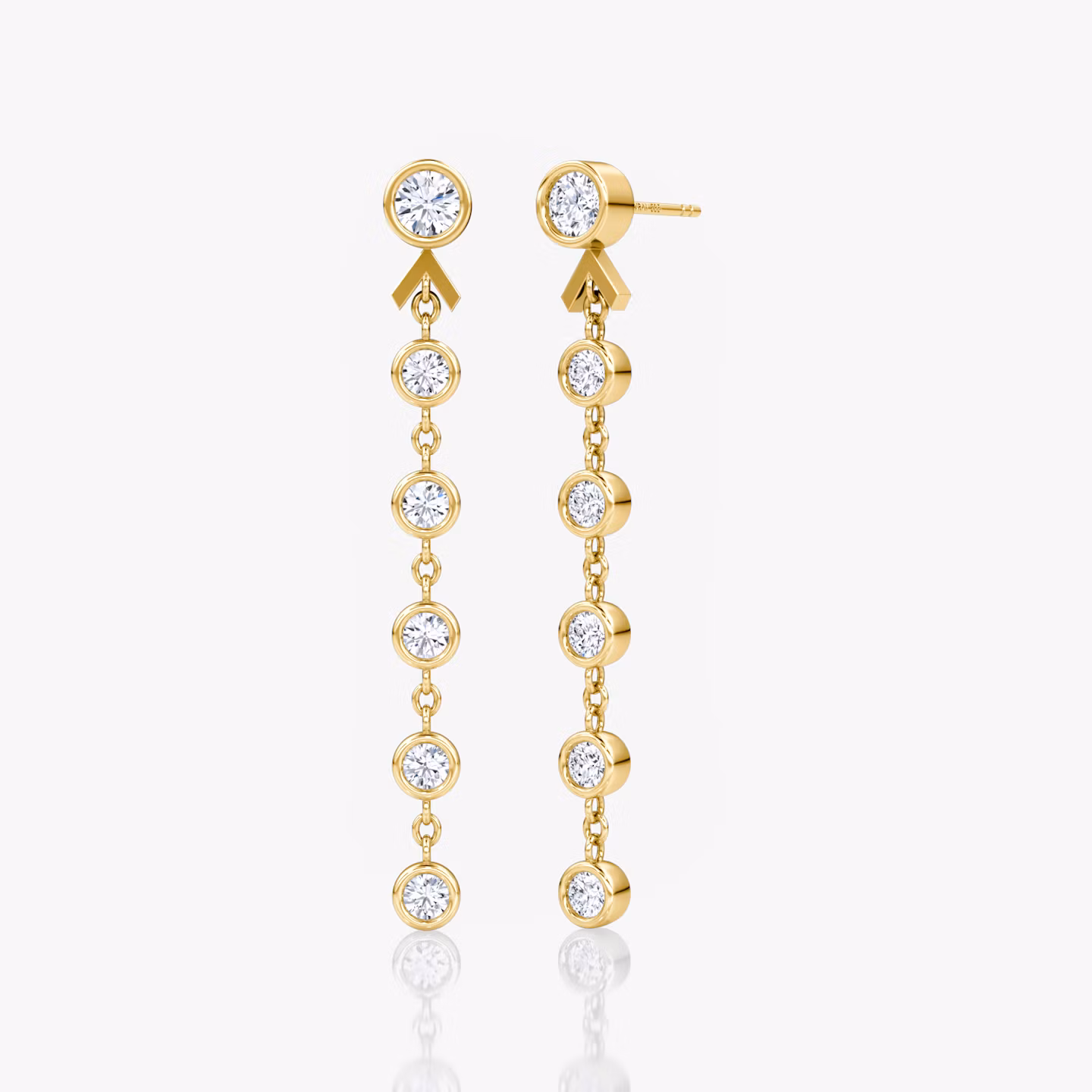 Arrow Drop Earring Round Brilliant | Yellow Gold