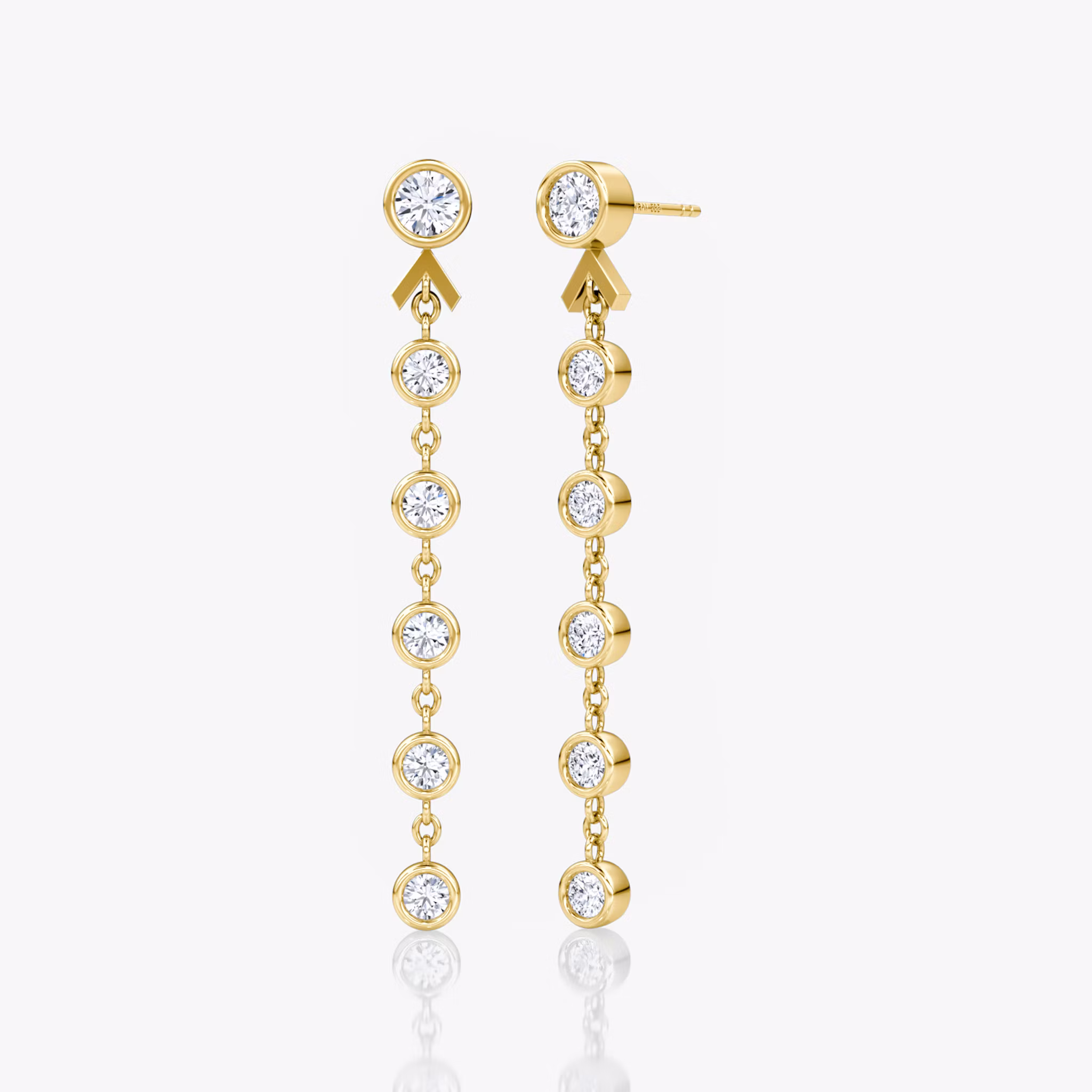 Arrow Drop Earring Round Brilliant | Yellow Gold