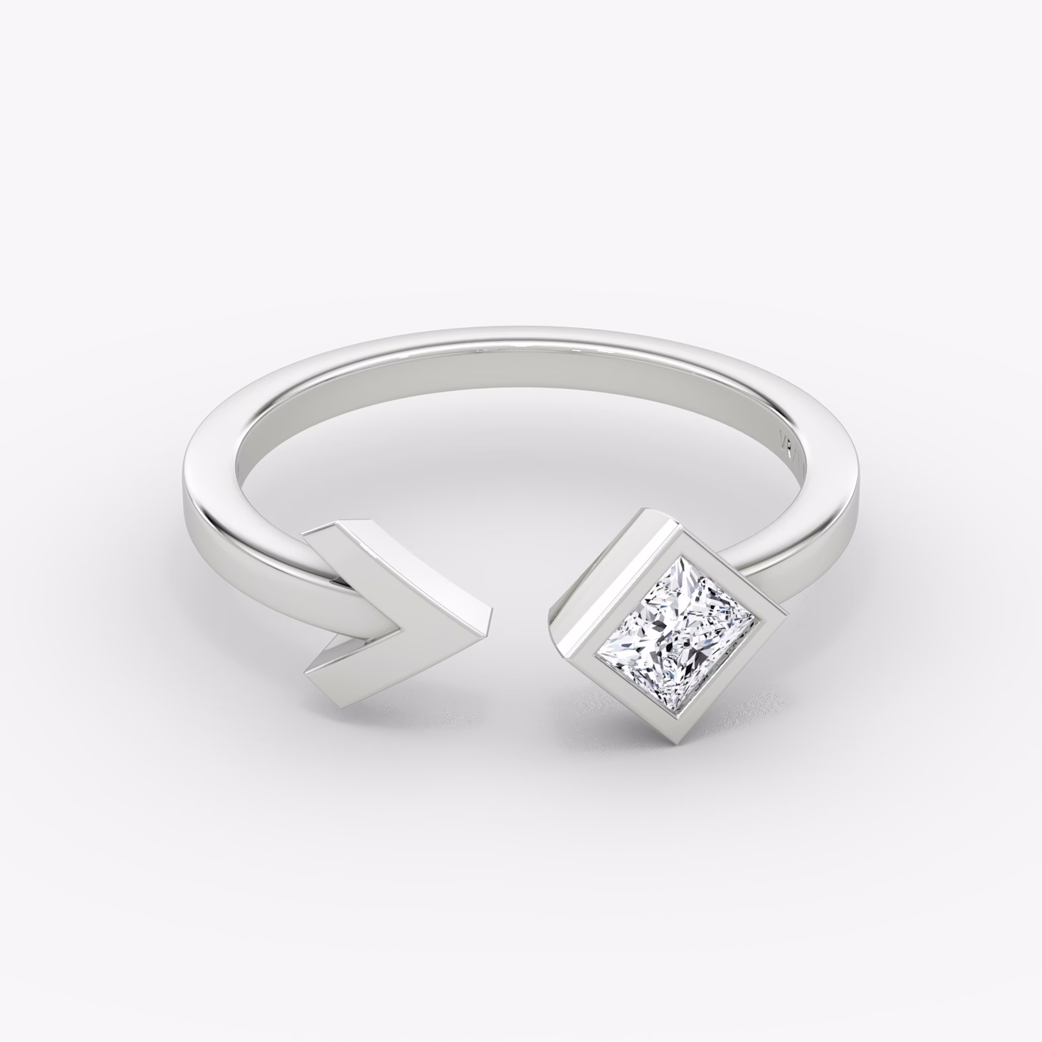 Arrow Cuff Ring | Princess | 14k | White Gold | caratWeight: 0.25ct