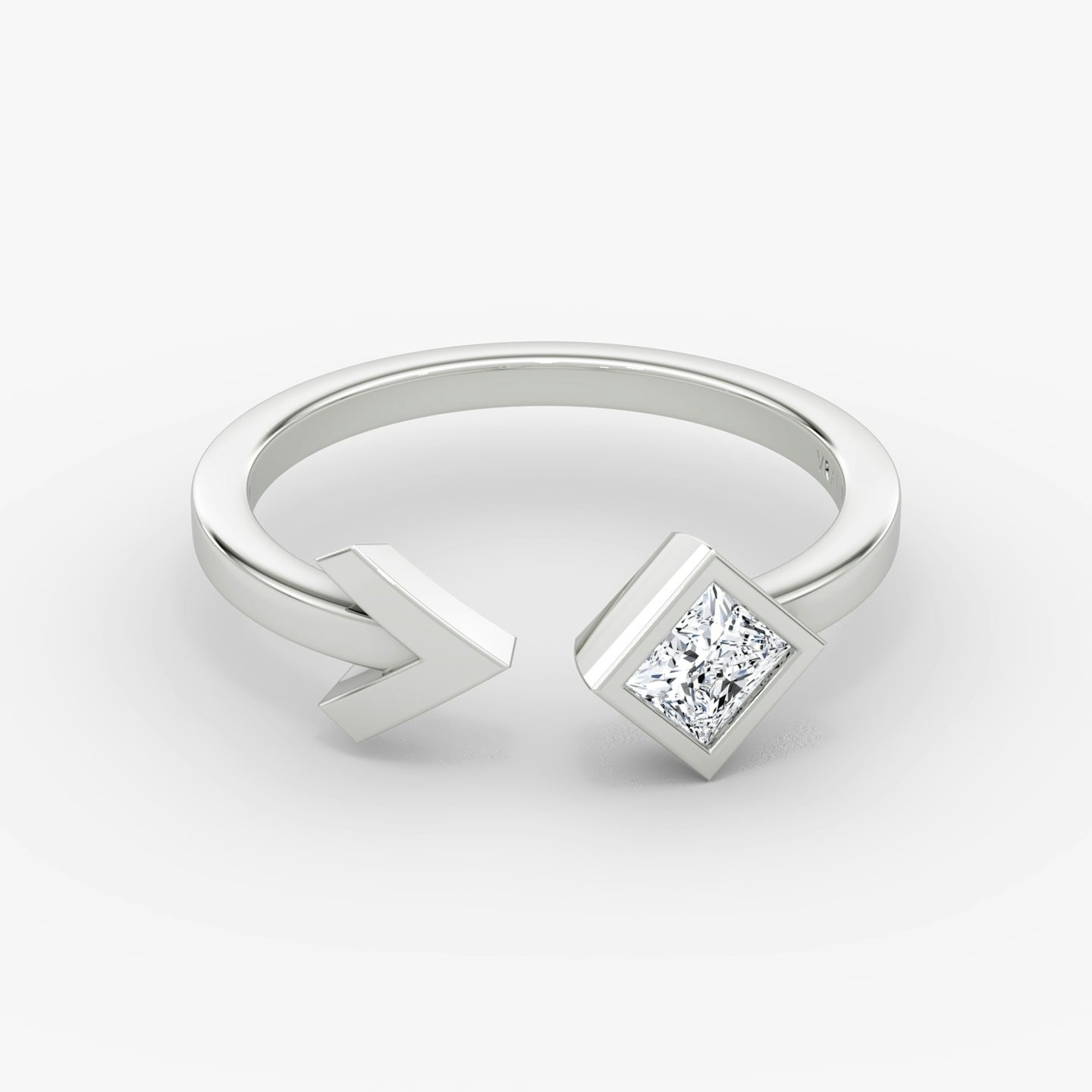 Arrow Cuff Ring | Princess | 14k | White Gold | caratWeight: 0.25ct