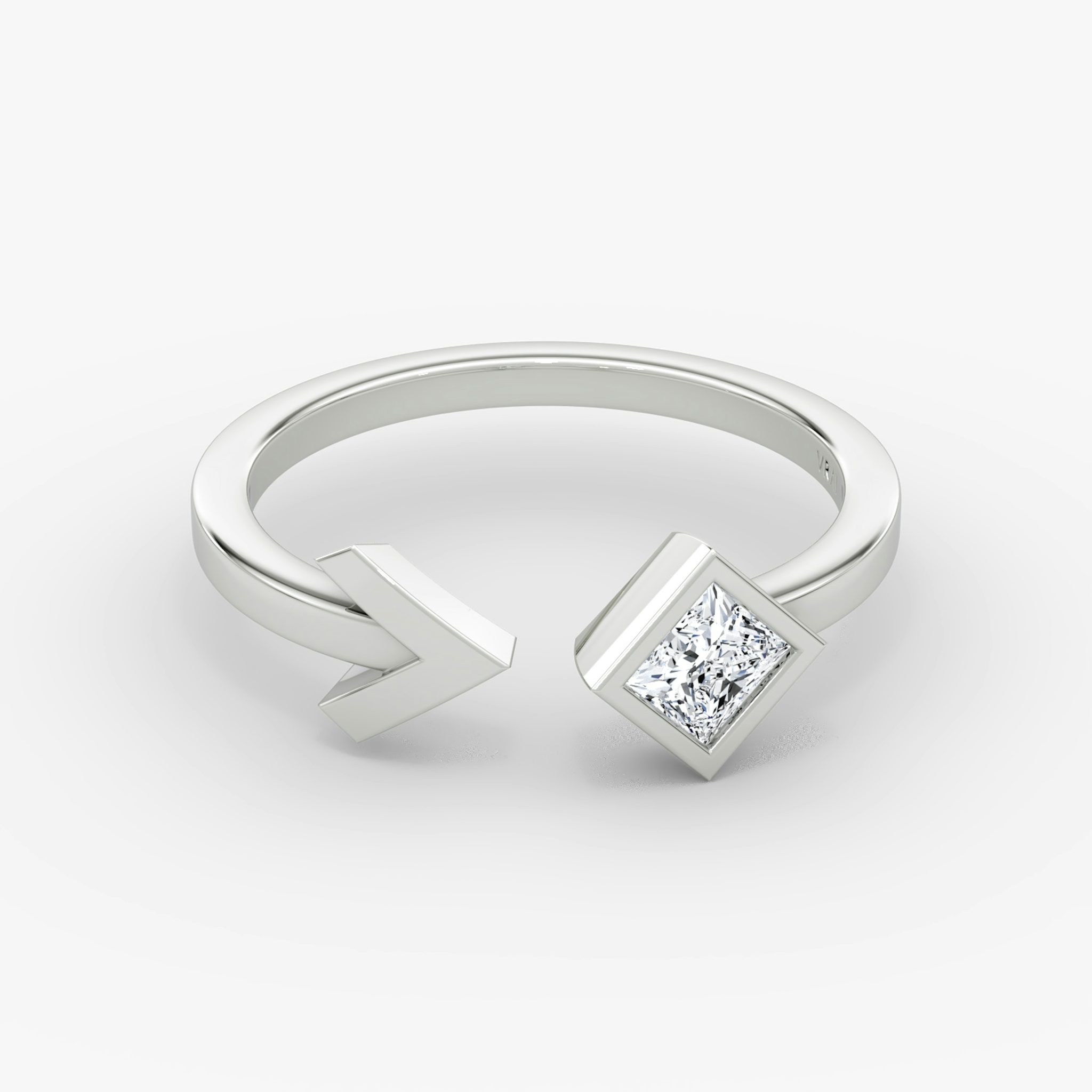 Arrow Cuff Ring | Princess | 14k | White Gold | caratWeight: 0.25ct