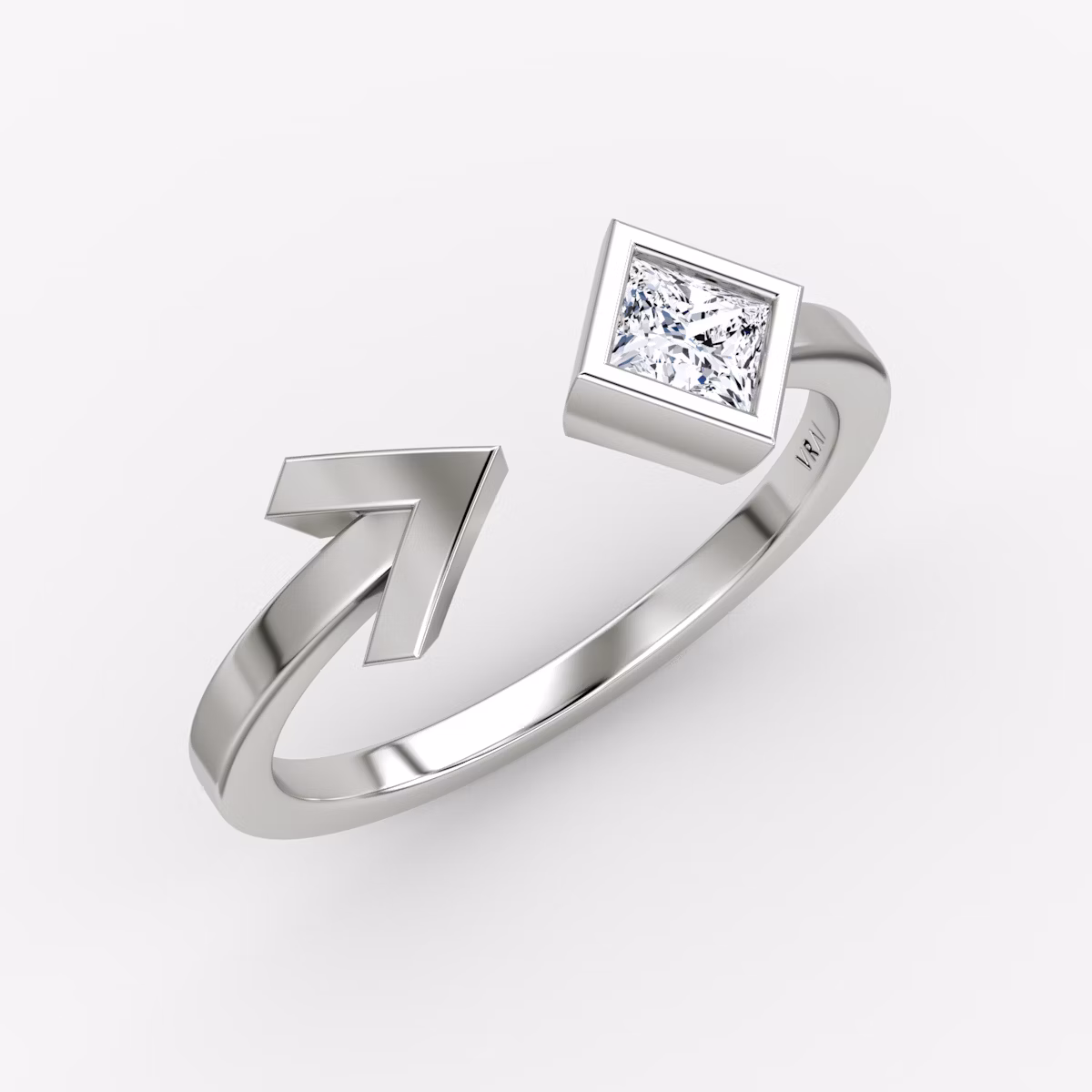 Arrow Cuff Ring | Princess | 14k | White Gold | caratWeight: 0.25ct