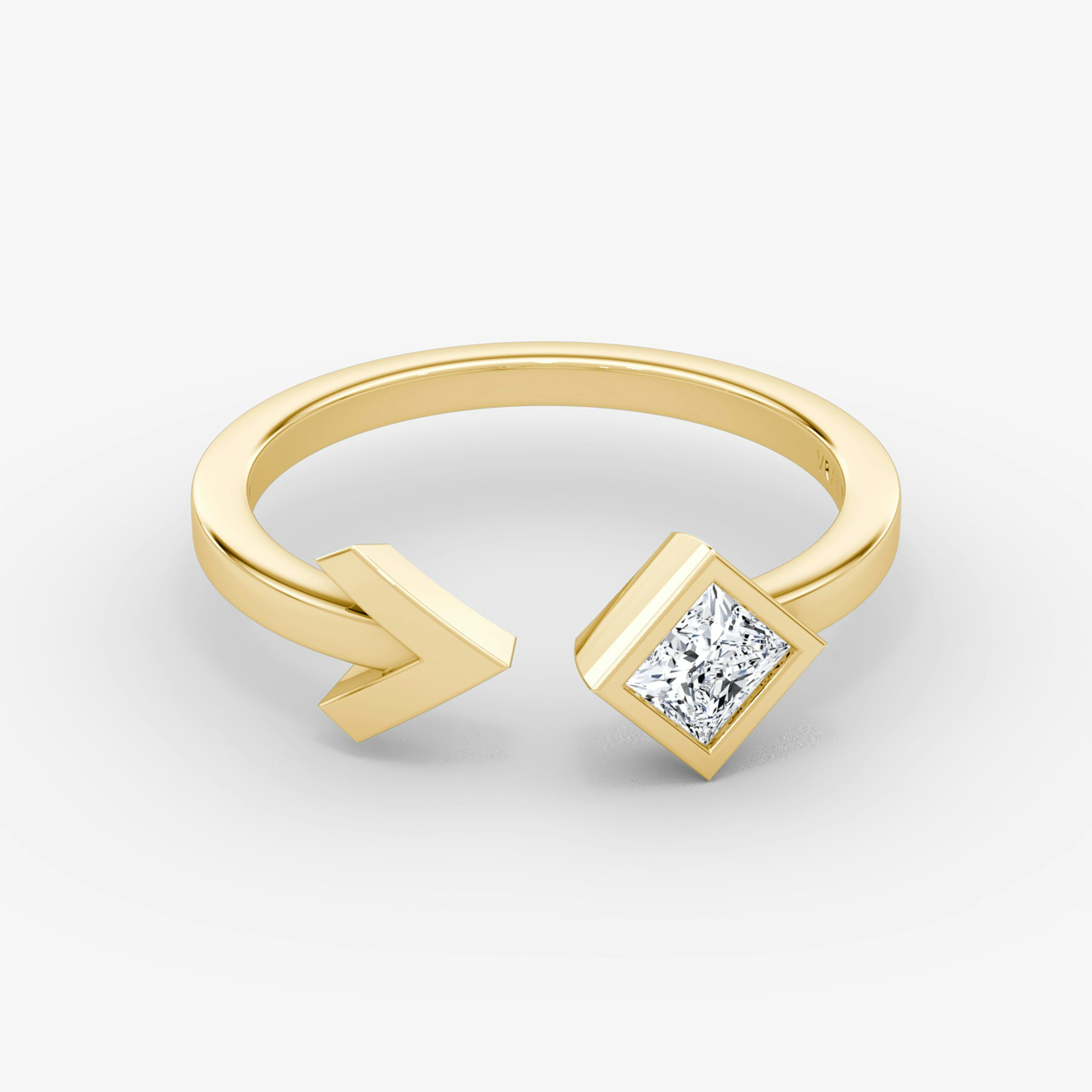 Arrow Cuff Ring | Princess | 14k | Yellow Gold | caratWeight: 0.25ct