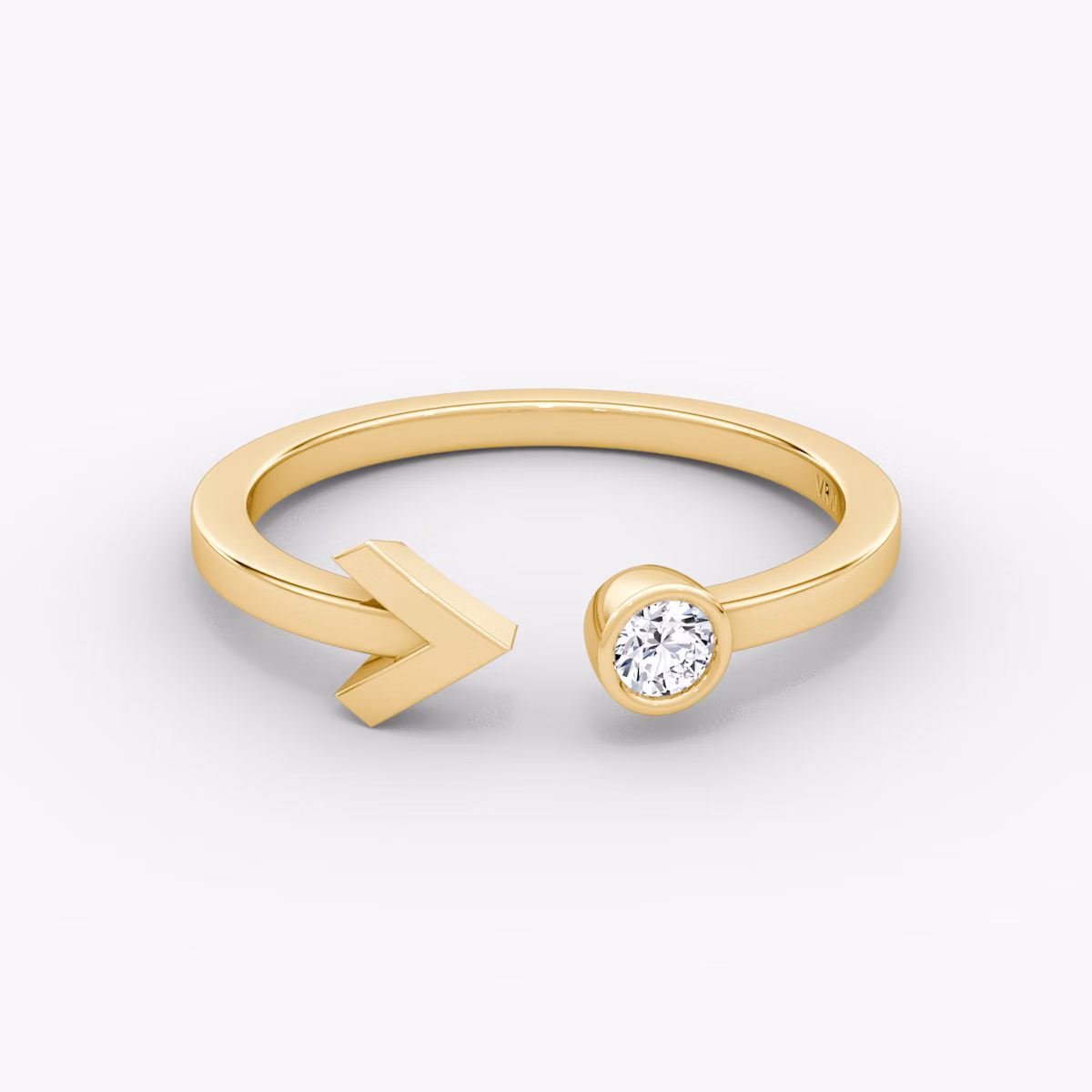 Arrow Cuff Ring | Round Brilliant | 14k | Yellow Gold | caratWeight: 0.10ct
