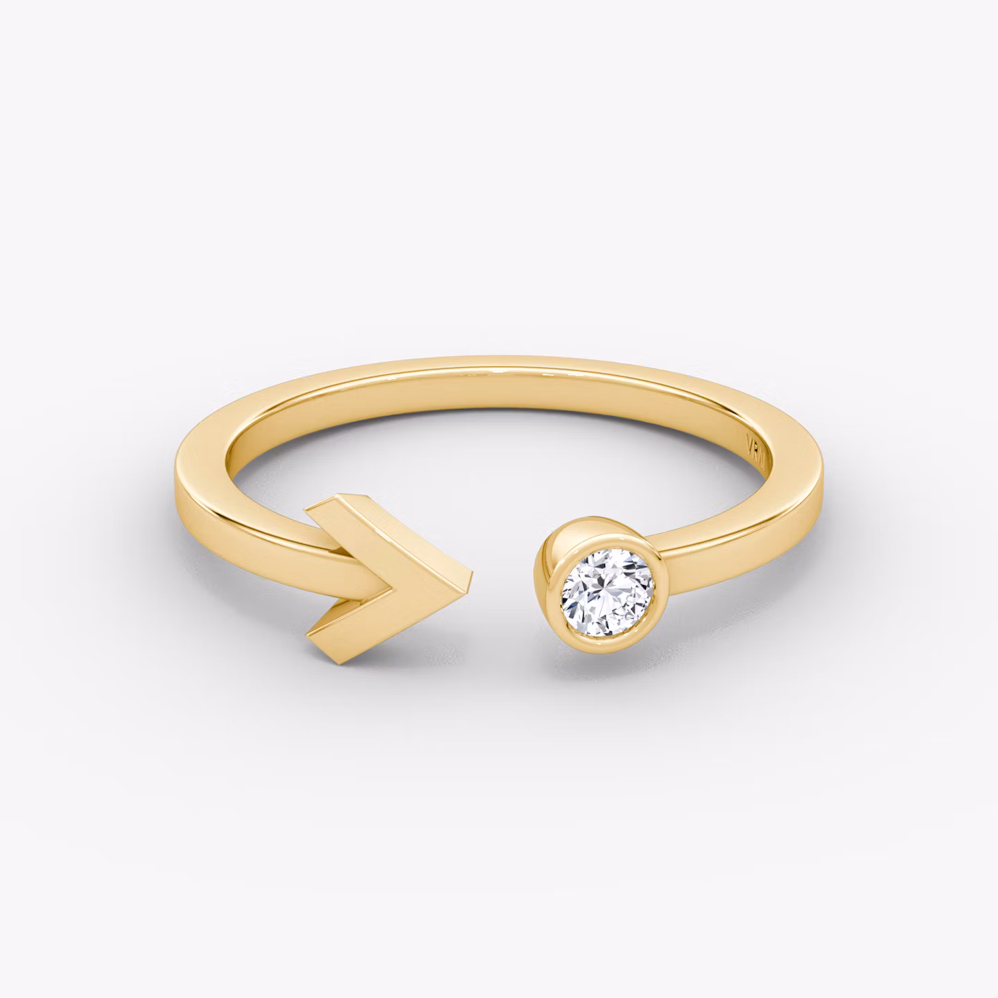 Bague Arrow Cuff | Rond Brillant | 14k | Or jaune | caratWeight: 0.10ct