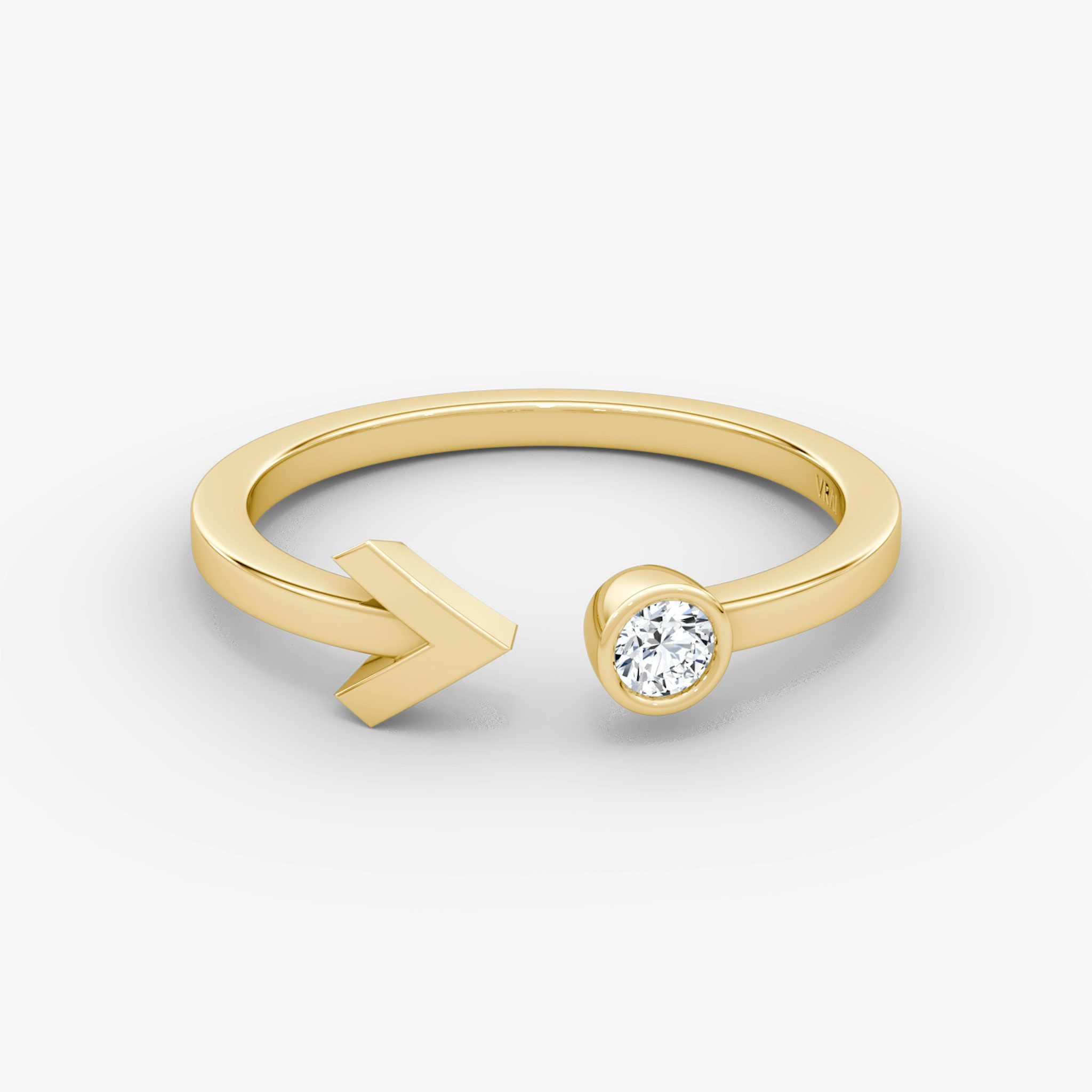 Arrow Cuff Ring | Round Brilliant | 14k | Yellow Gold | caratWeight: 0.10ct