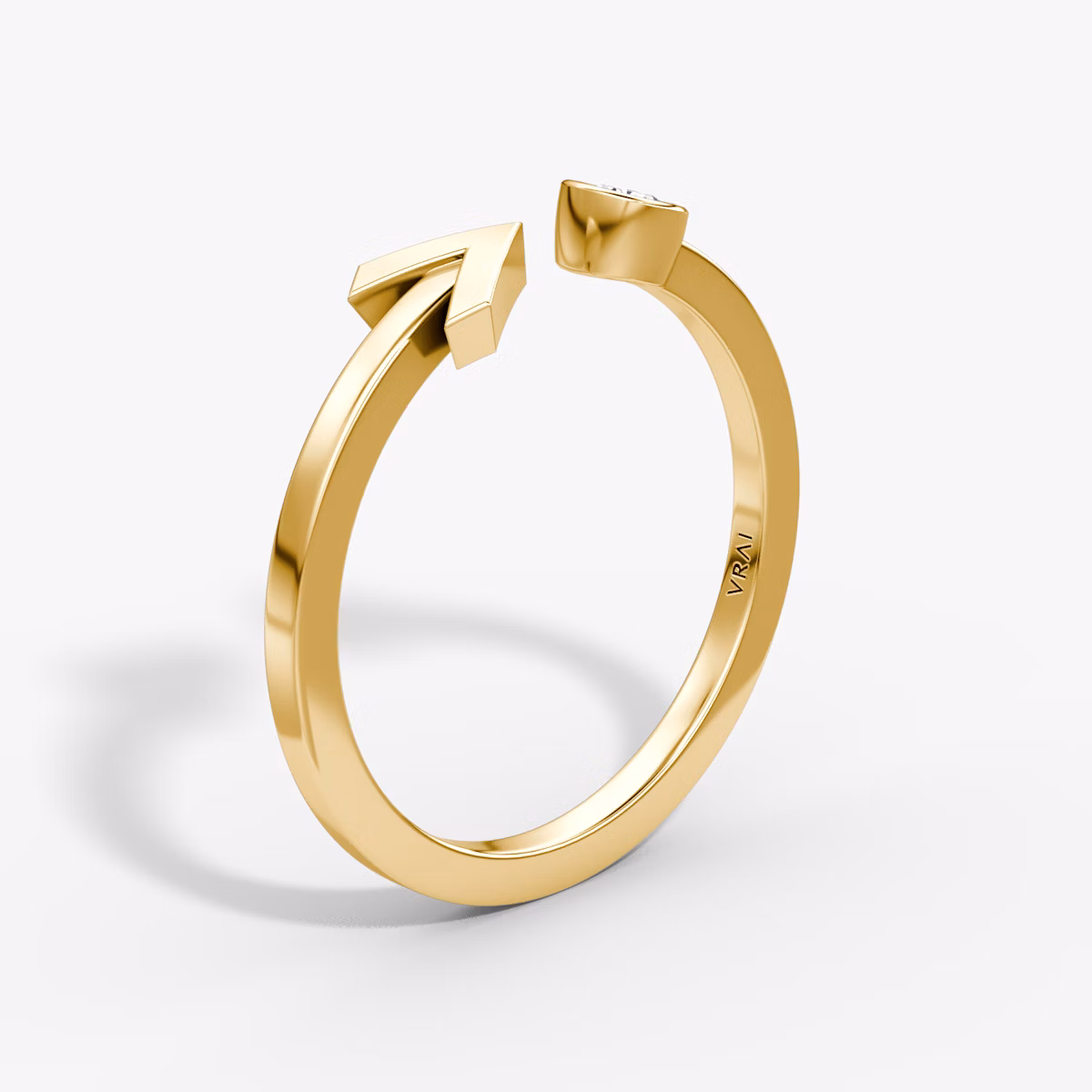 Arrow Cuff Ring | Round Brilliant | 14k | Yellow Gold | caratWeight: 0.10ct