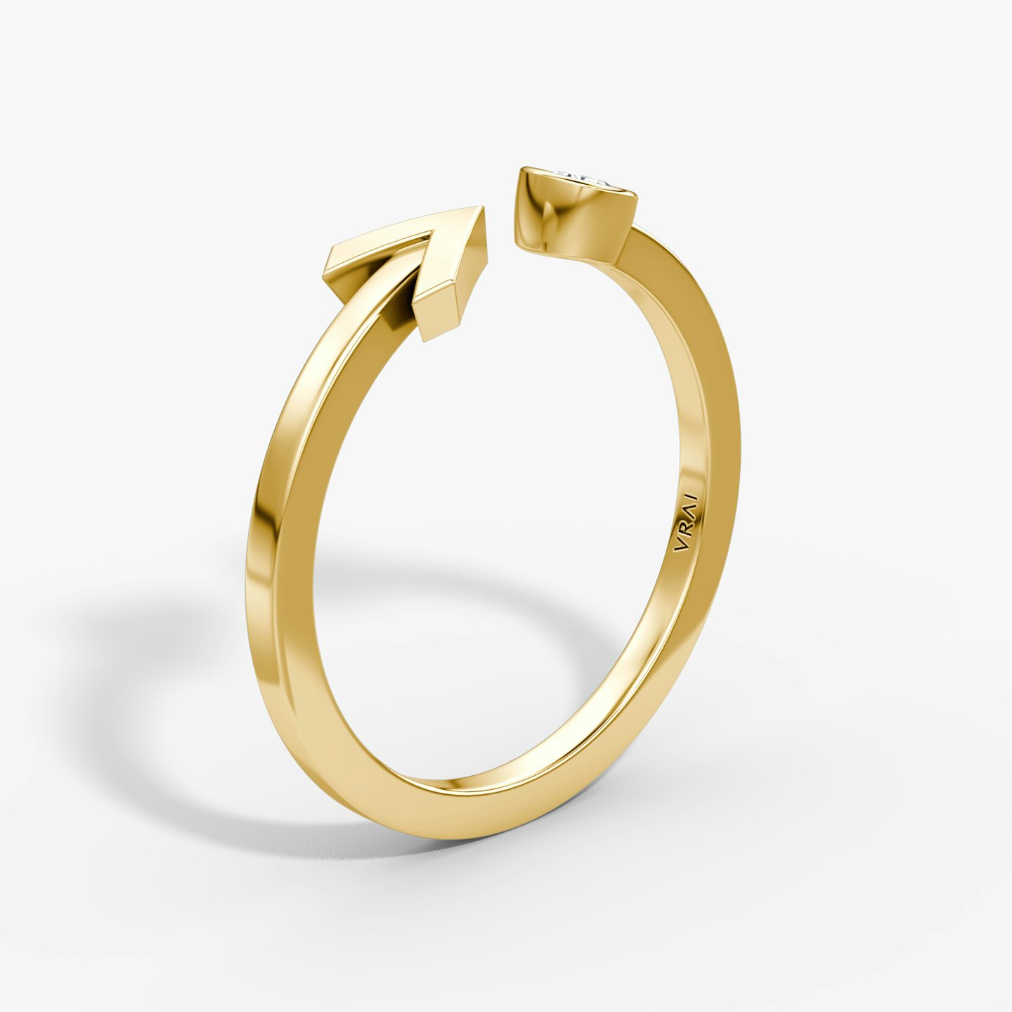 Bague Arrow Cuff | Rond Brillant | 14k | Or jaune | caratWeight: 0.10ct