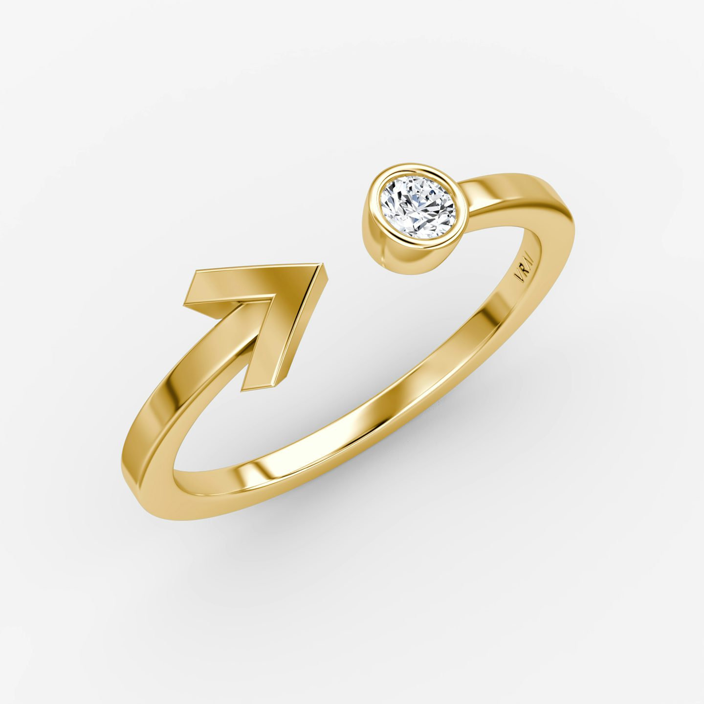 Bague Arrow Cuff | Rond Brillant | 14k | Or jaune | caratWeight: 0.10ct