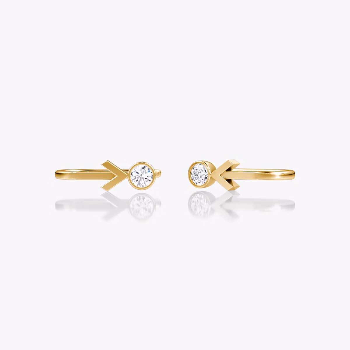 Arrow Cuff Earring | Round Brilliant | 14k | Yellow Gold | caratWeight: 0.10ct