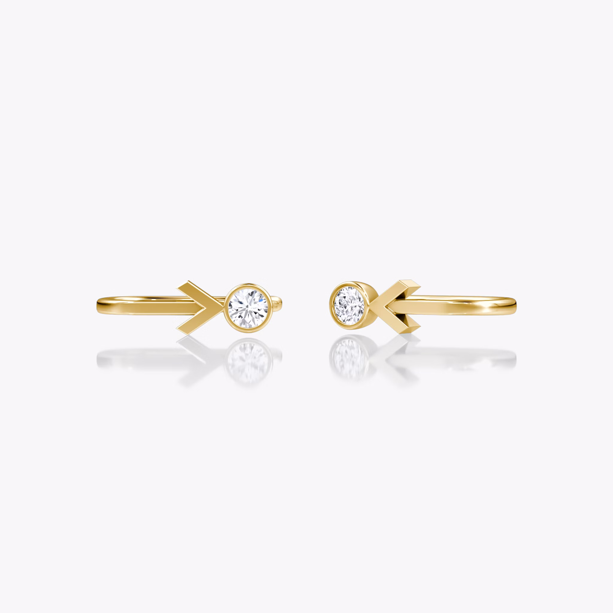 Arrow Cuff Earring | Round Brilliant | 14k | Yellow Gold | caratWeight: 0.10ct