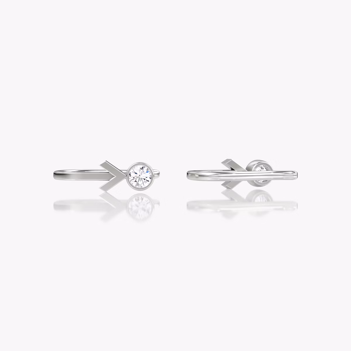 Arrow Cuff Earring | Round Brilliant | 14k | White Gold | caratWeight: 0.10ct
