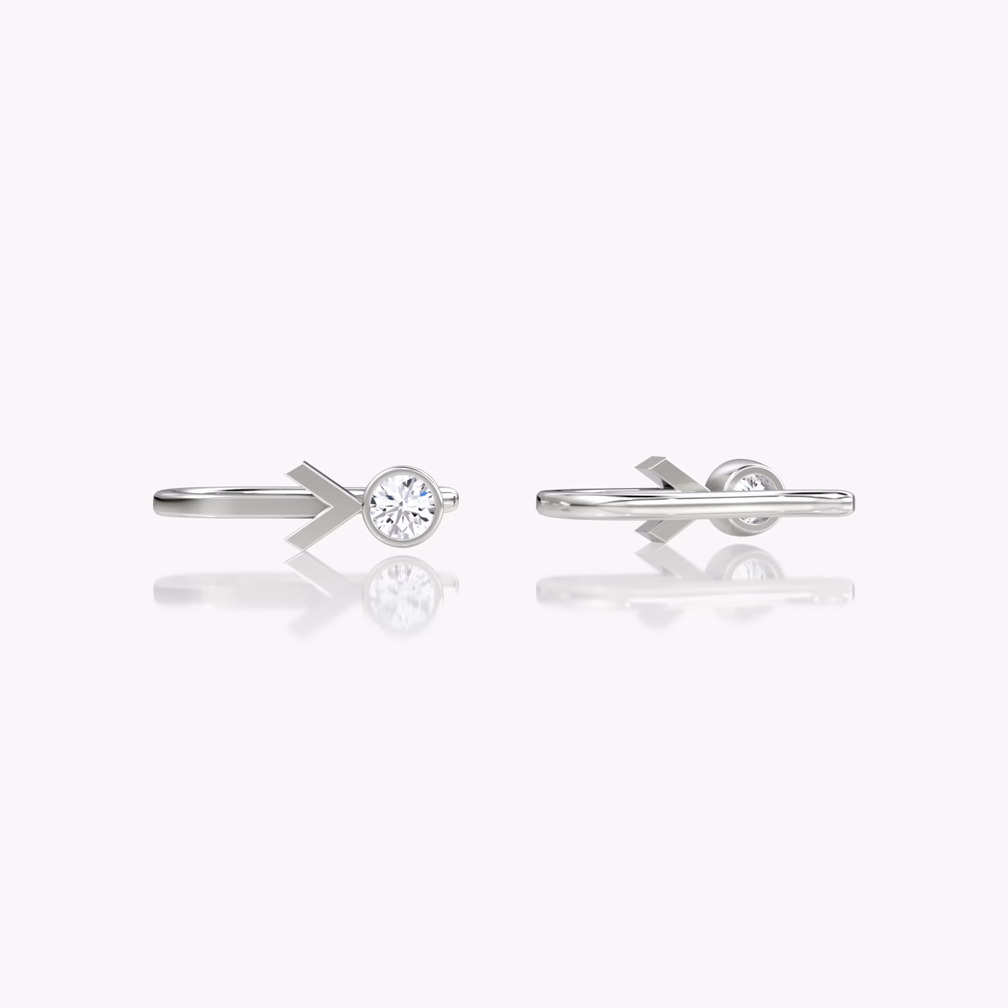 Arrow Cuff Earring | Round Brilliant | 14k | White Gold | caratWeight: 0.10ct