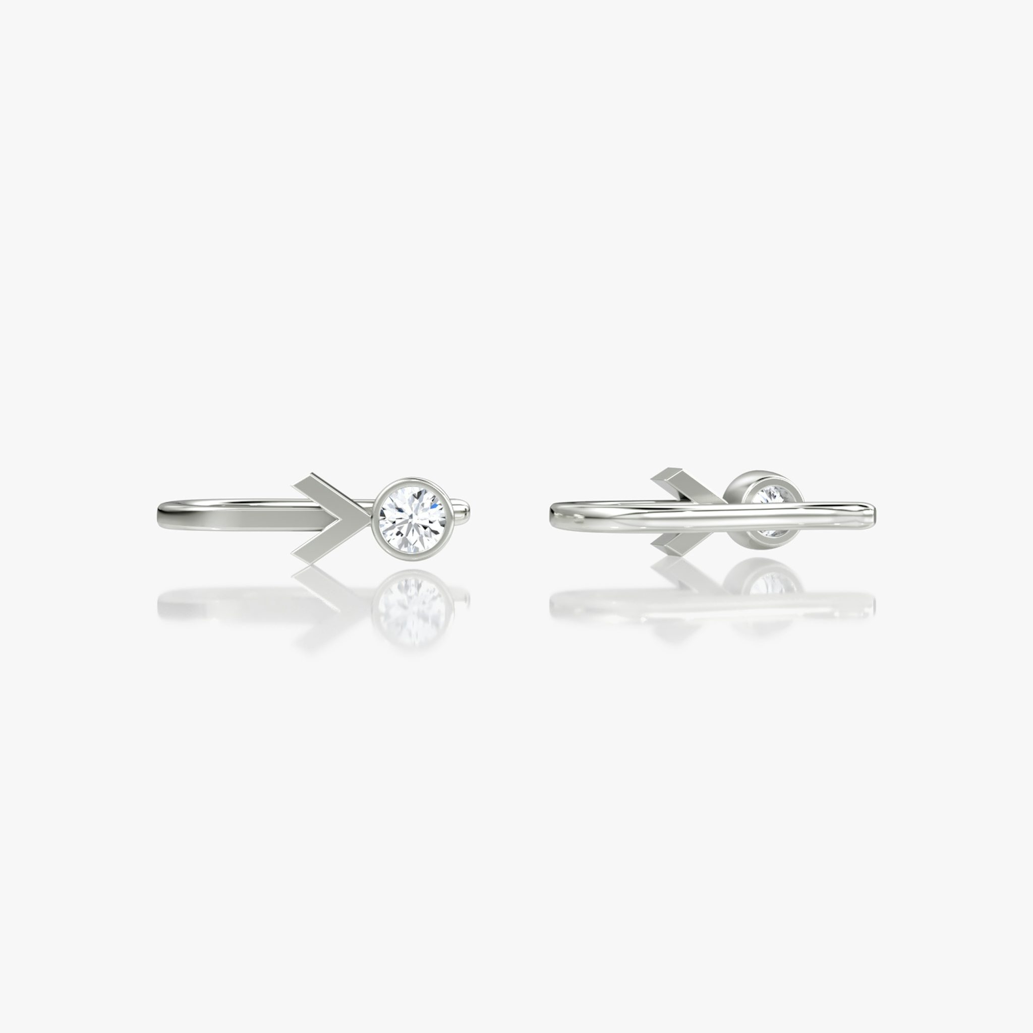 Arrow Cuff Earring | Round Brilliant | 14k | White Gold | caratWeight: 0.10ct