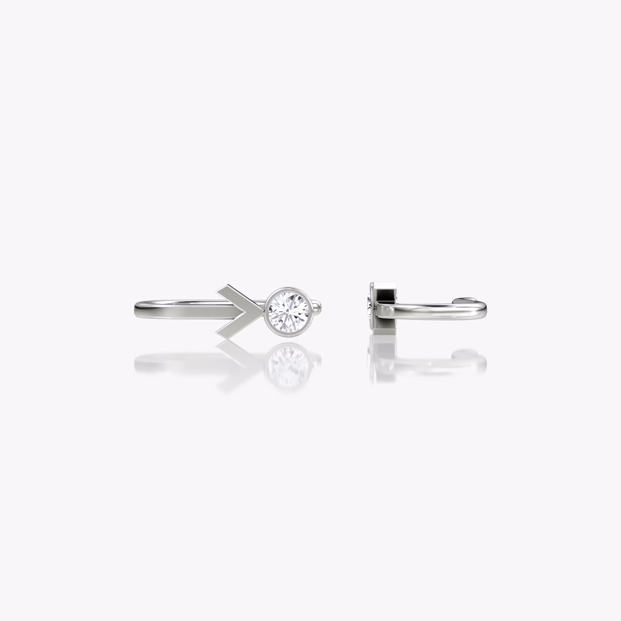 Arrow Cuff Earring | Round Brilliant | 14k | White Gold | caratWeight: 0.10ct