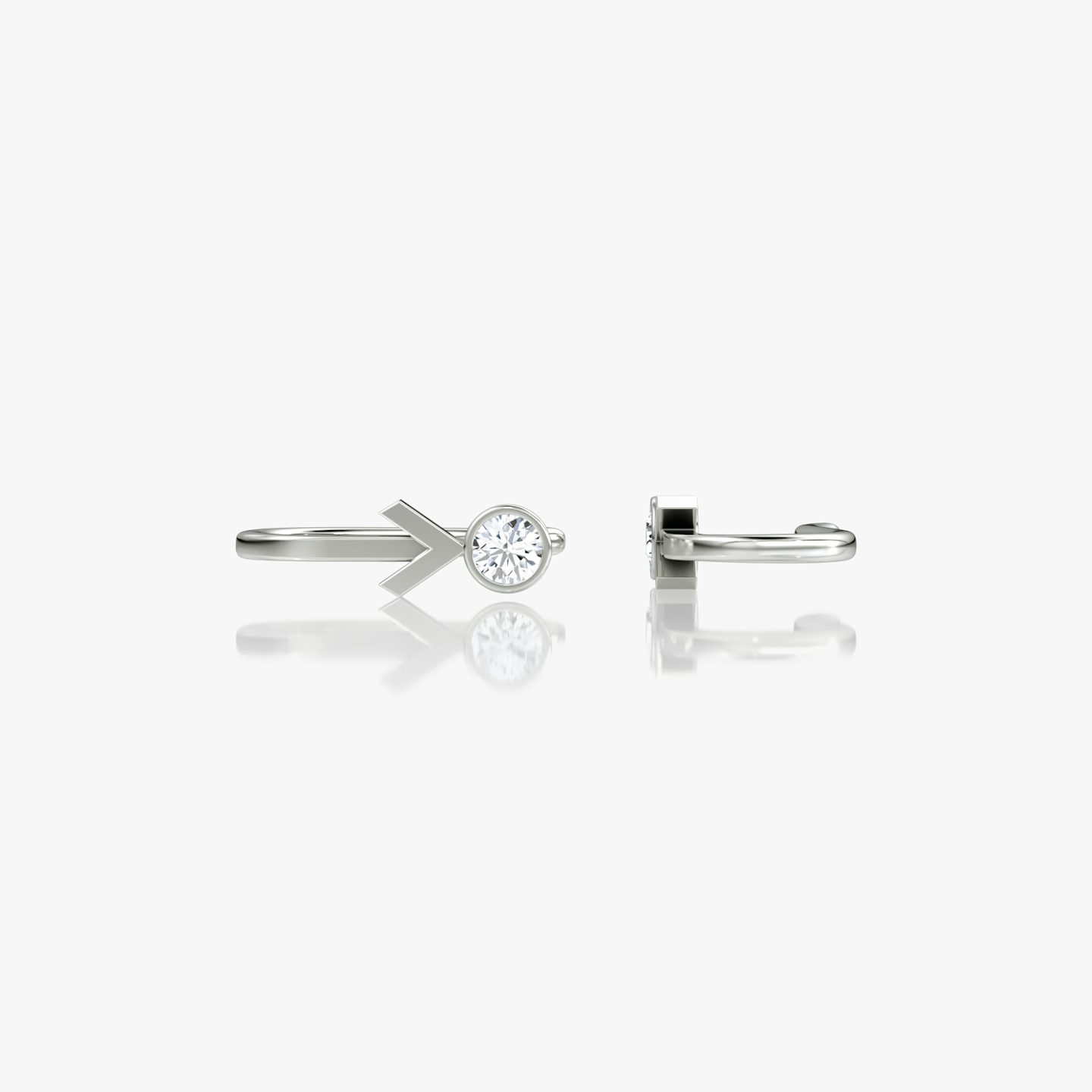 Pendiente Arrow Cuff | Brillante | 14k | Oro blanco | caratWeight: 0.10ct