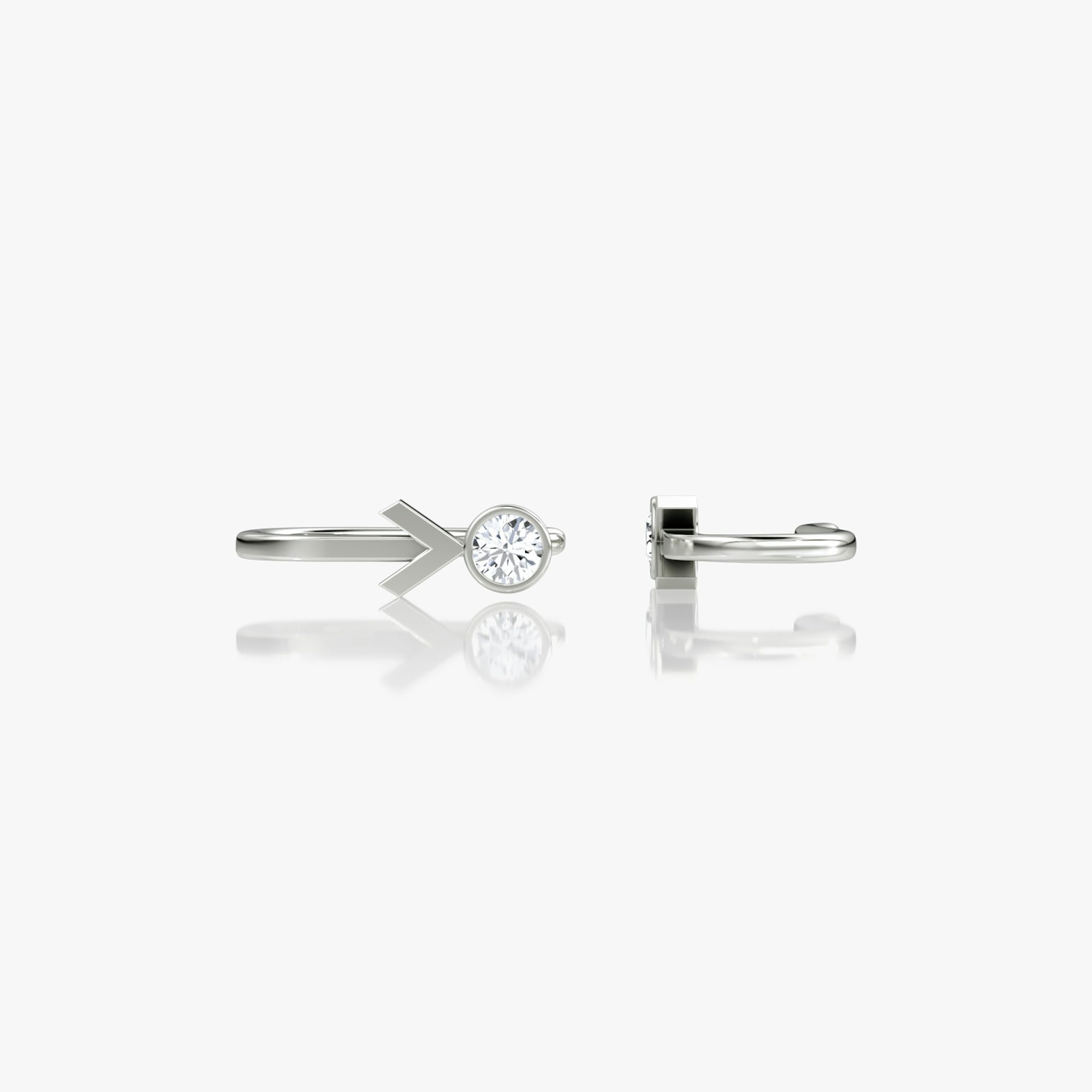 Arrow Cuff Earring | Round Brilliant | 14k | White Gold | caratWeight: 0.10ct