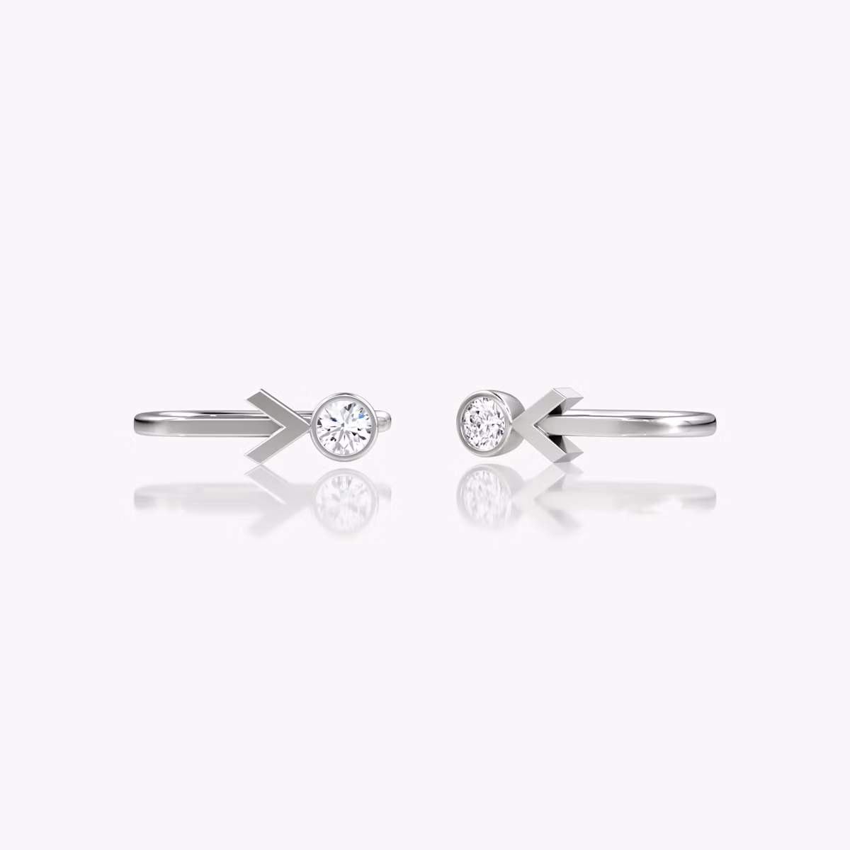 Arrow Cuff Earring | Round Brilliant | 14k | White Gold | caratWeight: 0.10ct
