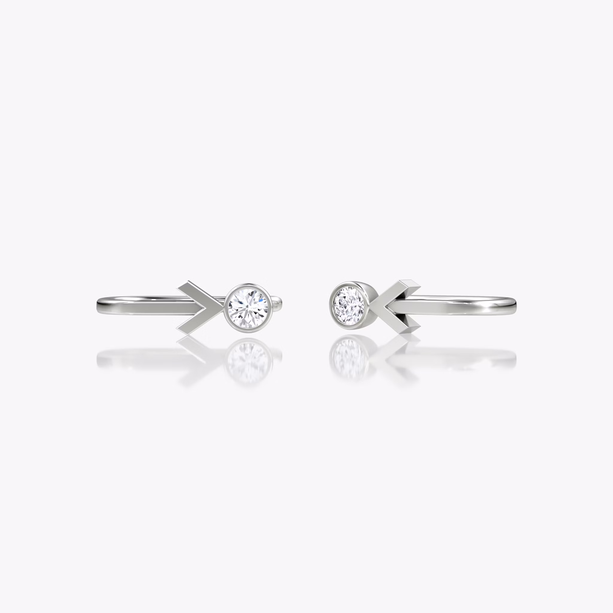 Arrow Cuff Earring | Round Brilliant | 14k | White Gold | caratWeight: 0.10ct