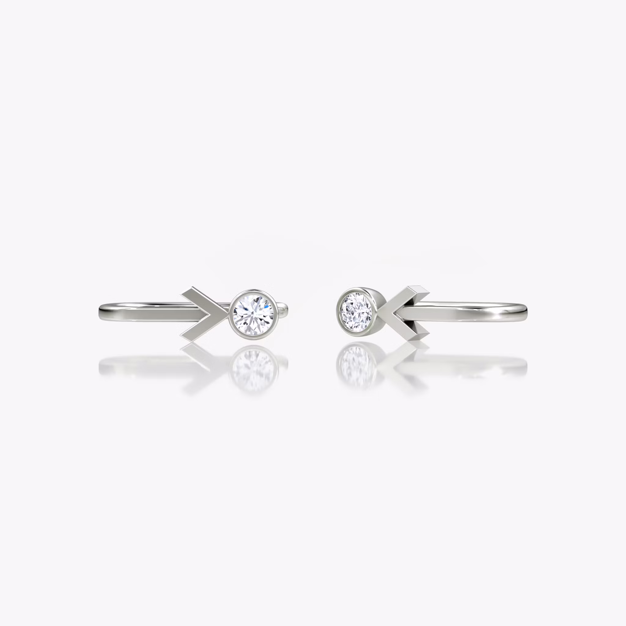 Pendiente Arrow Cuff Brillante | White Gold
