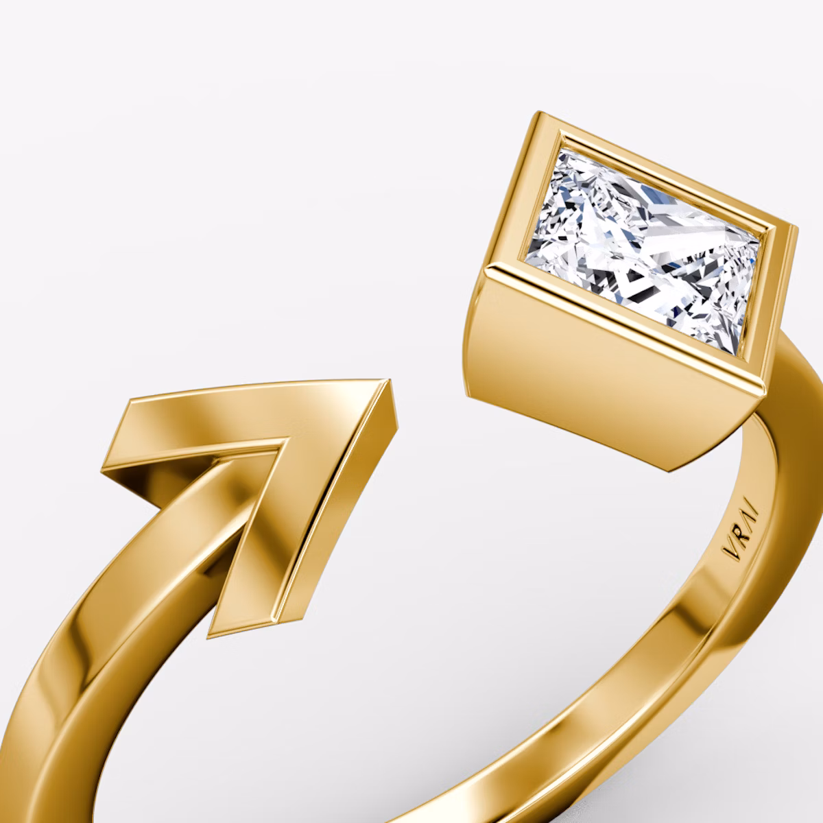 Arrow Cuff Ring | Princess | 14k | Yellow Gold | caratWeight: 0.50ct
