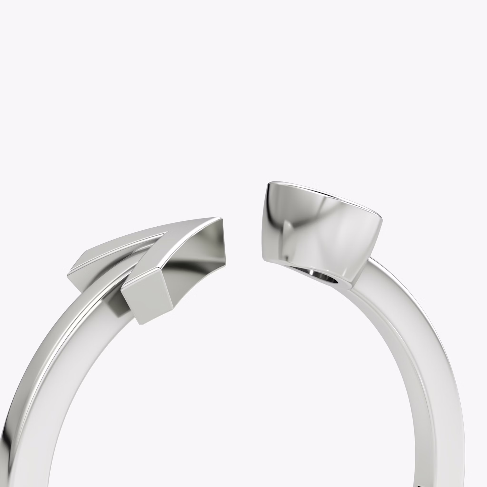 Arrow Cuff Ring | Round Brilliant | 14k | White Gold | caratWeight: 0.25ct