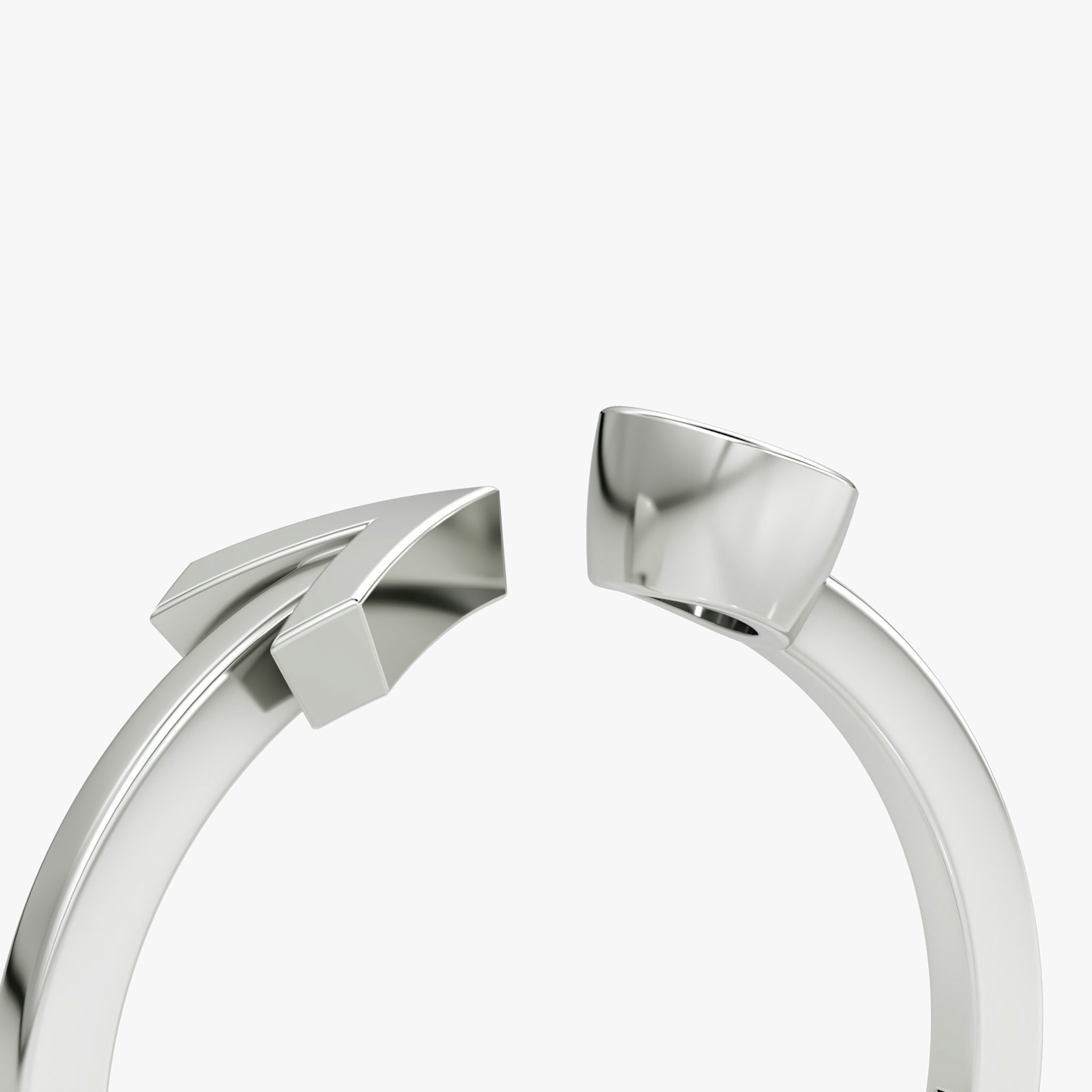 Arrow Cuff Ring | Round Brilliant | 14k | White Gold | caratWeight: 0.25ct