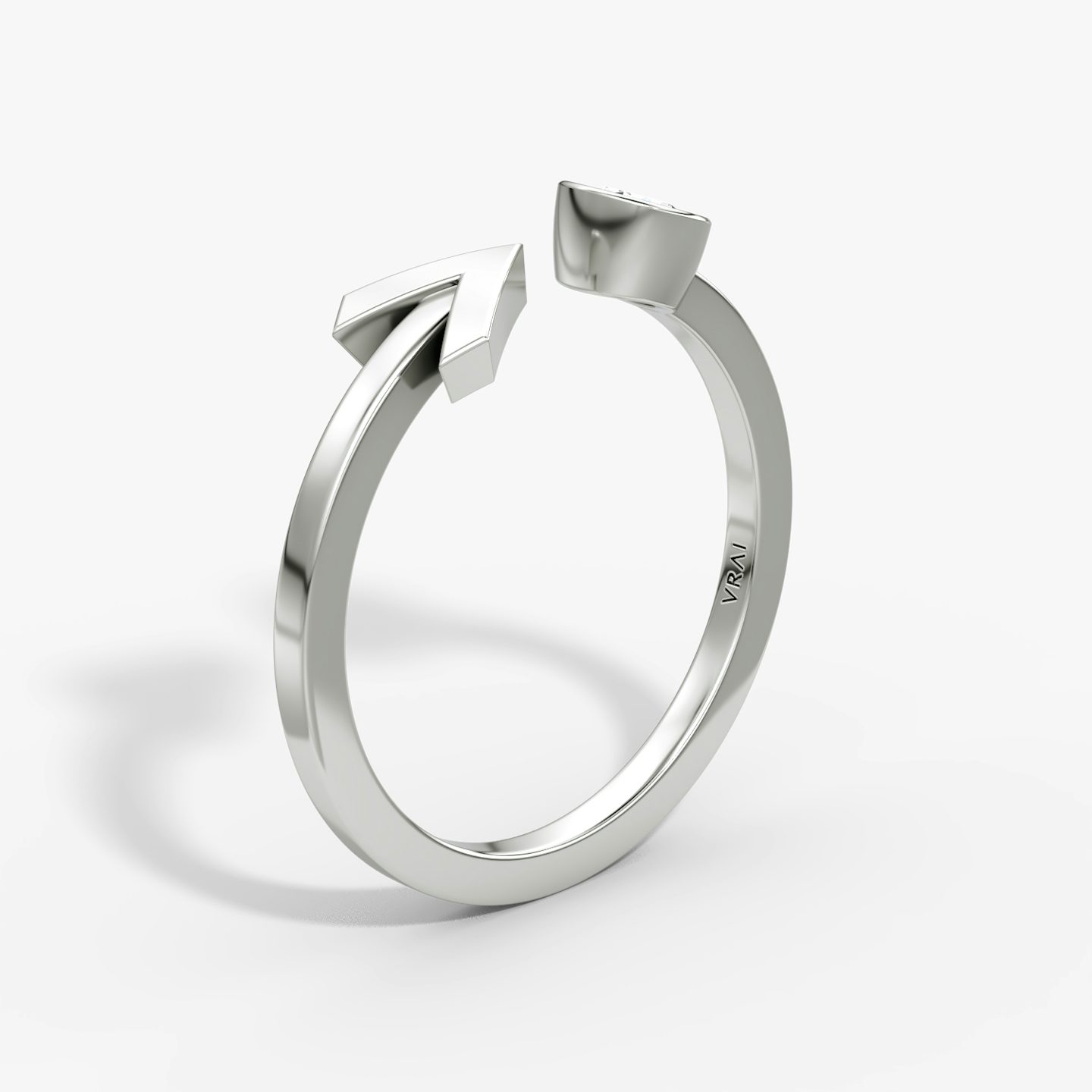 Bague Arrow Cuff | Rond Brillant | 14k | Or blanc | caratWeight: 0.25ct