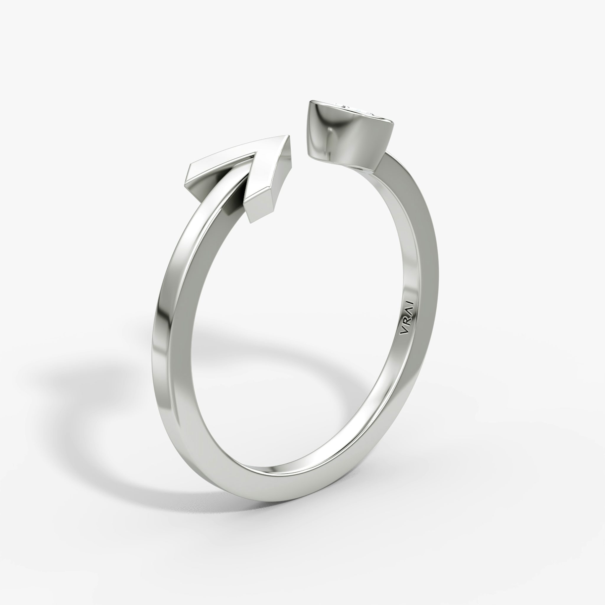 Arrow Cuff Ring | Round Brilliant | 14k | White Gold | caratWeight: 0.25ct