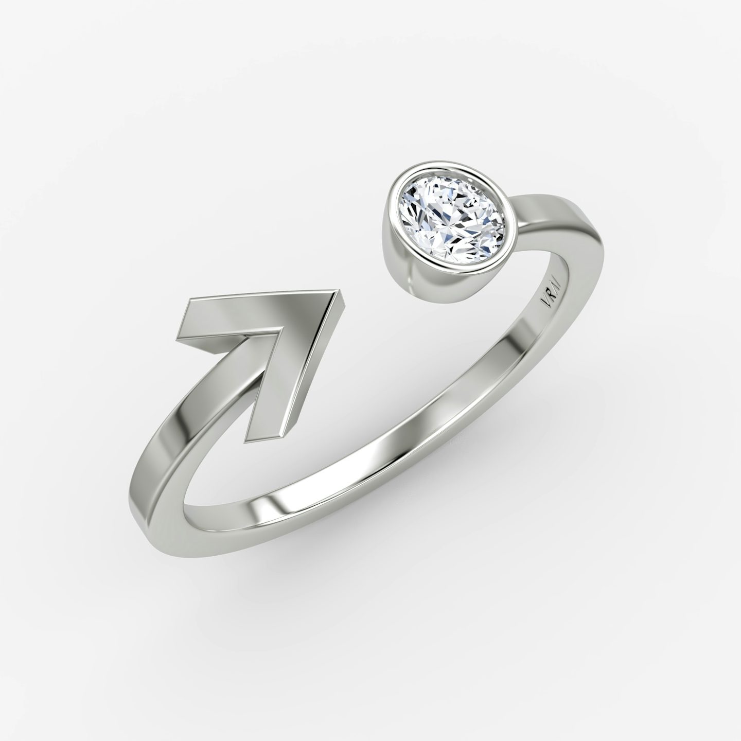 Bague Arrow Cuff | Rond Brillant | 14k | Or blanc | caratWeight: 0.25ct