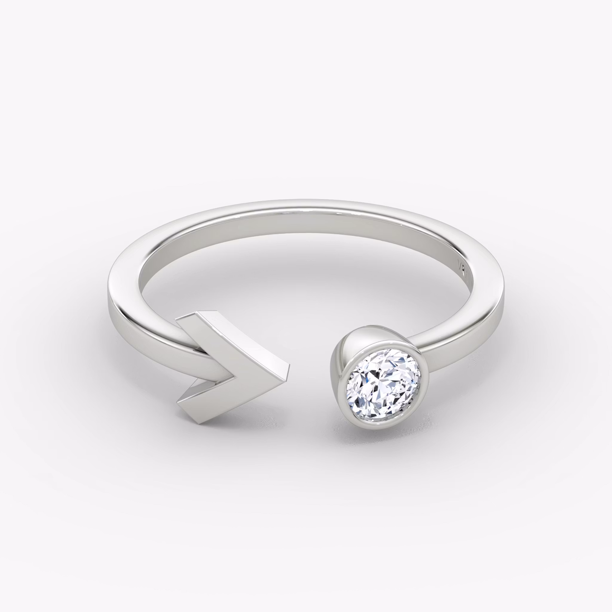 Anillo Arrow Cuff Brillante | White Gold