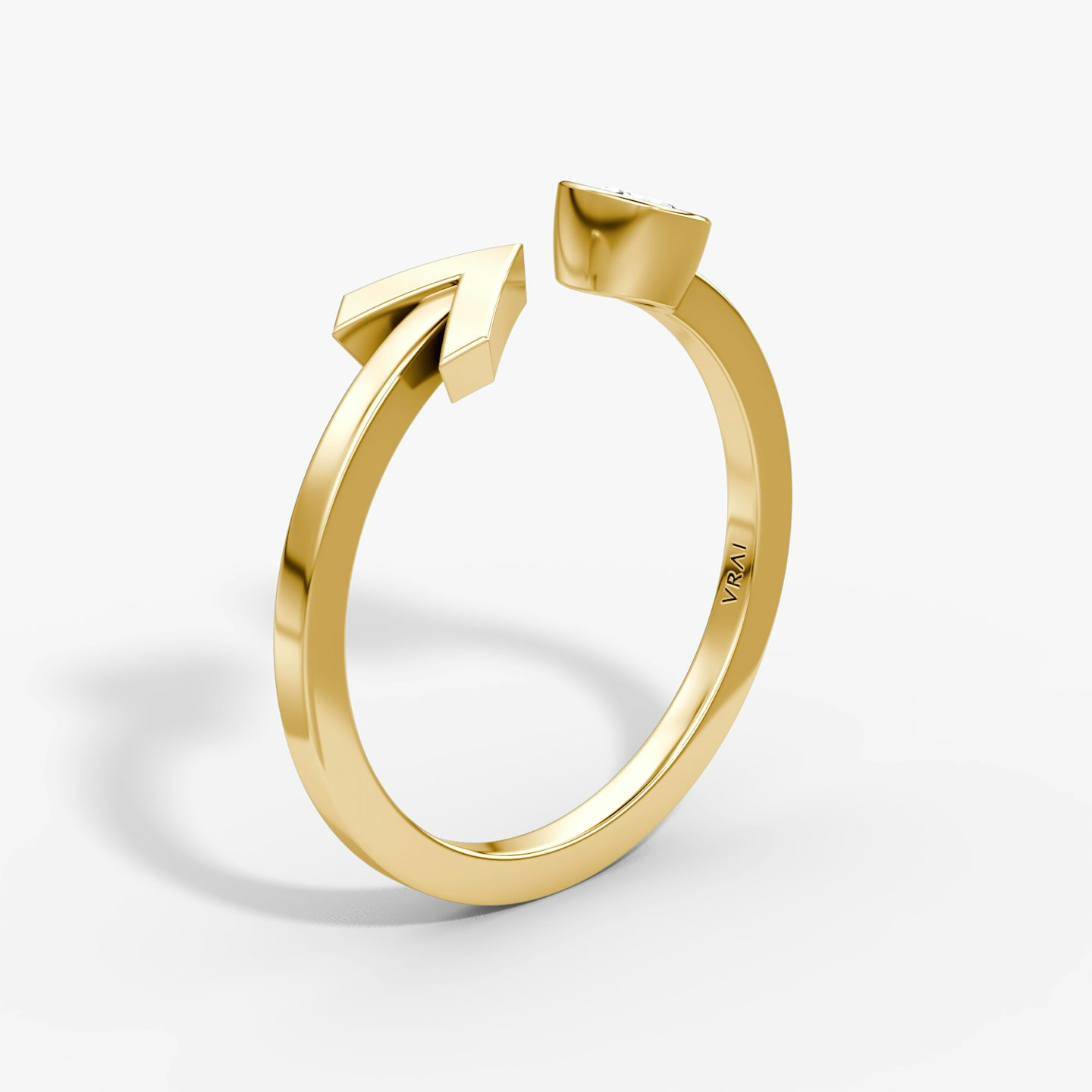 Bague Arrow Cuff | Rond Brillant | 14k | Or jaune | caratWeight: 0.25ct