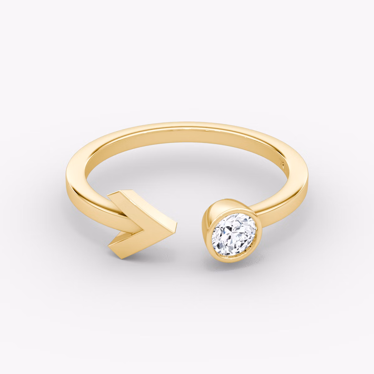 Arrow Cuff Ring | Round Brilliant | 14k | Yellow Gold | caratWeight: 0.25ct