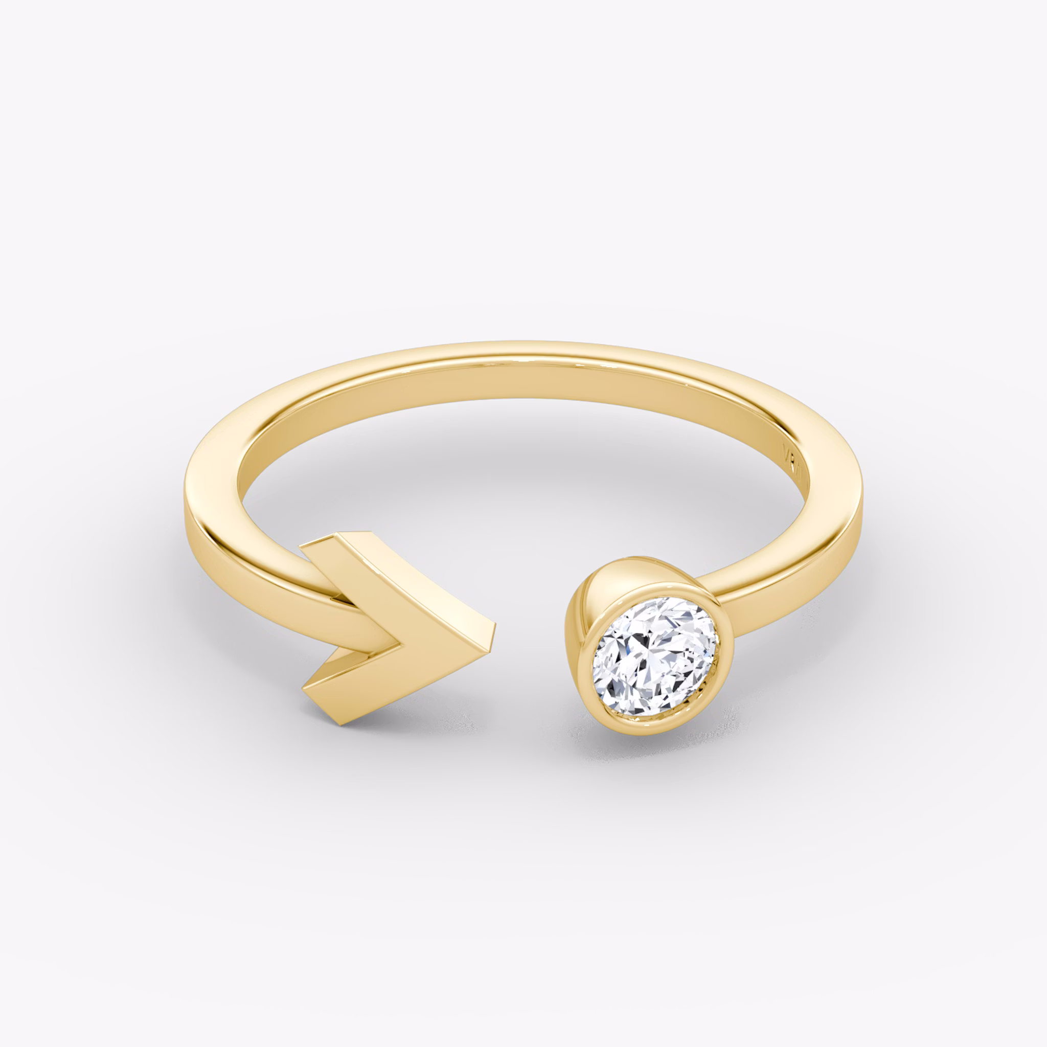 Arrow Cuff Ring | Round Brilliant | 14k | Yellow Gold | caratWeight: 0.25ct