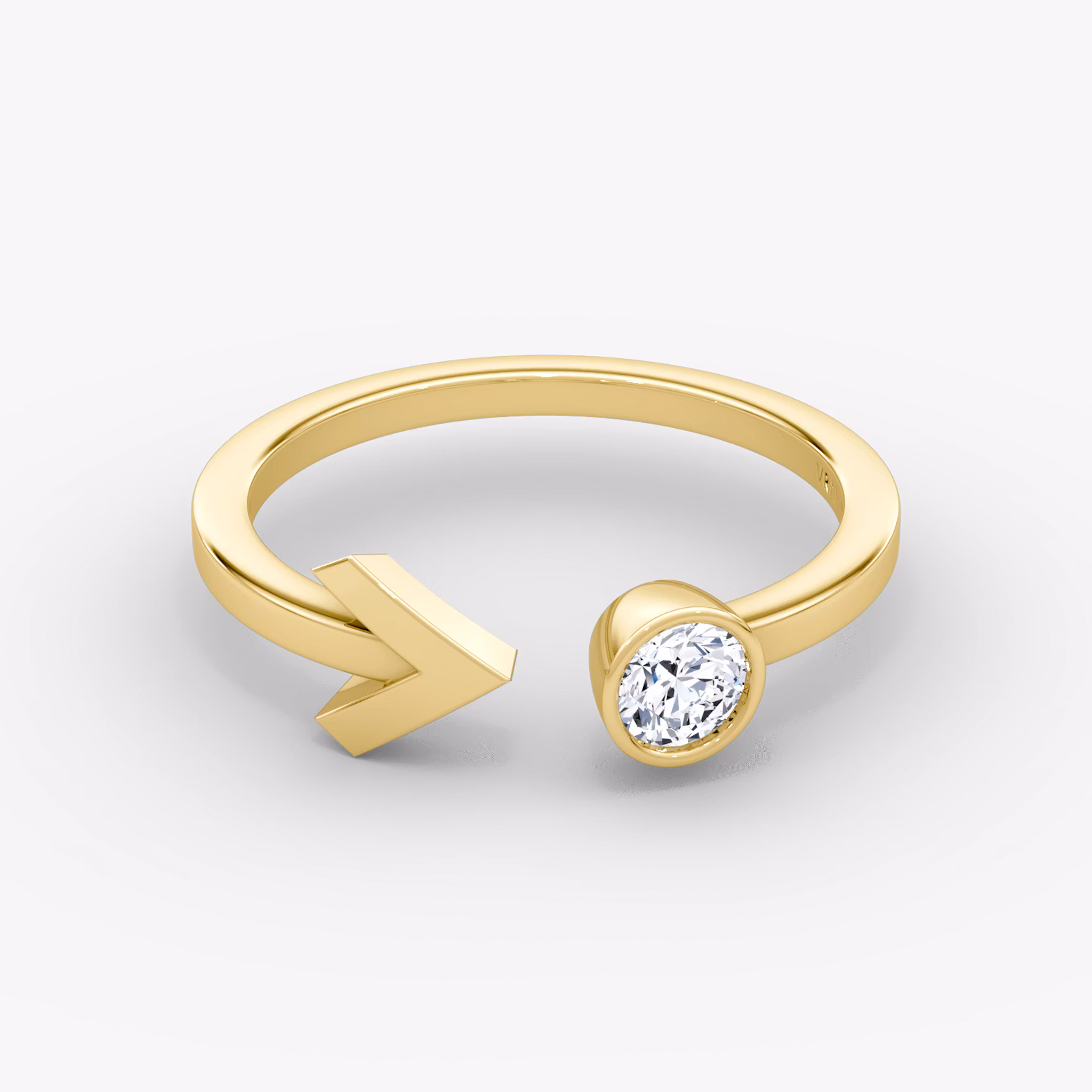 Anillo Arrow Cuff Brillante | Yellow Gold