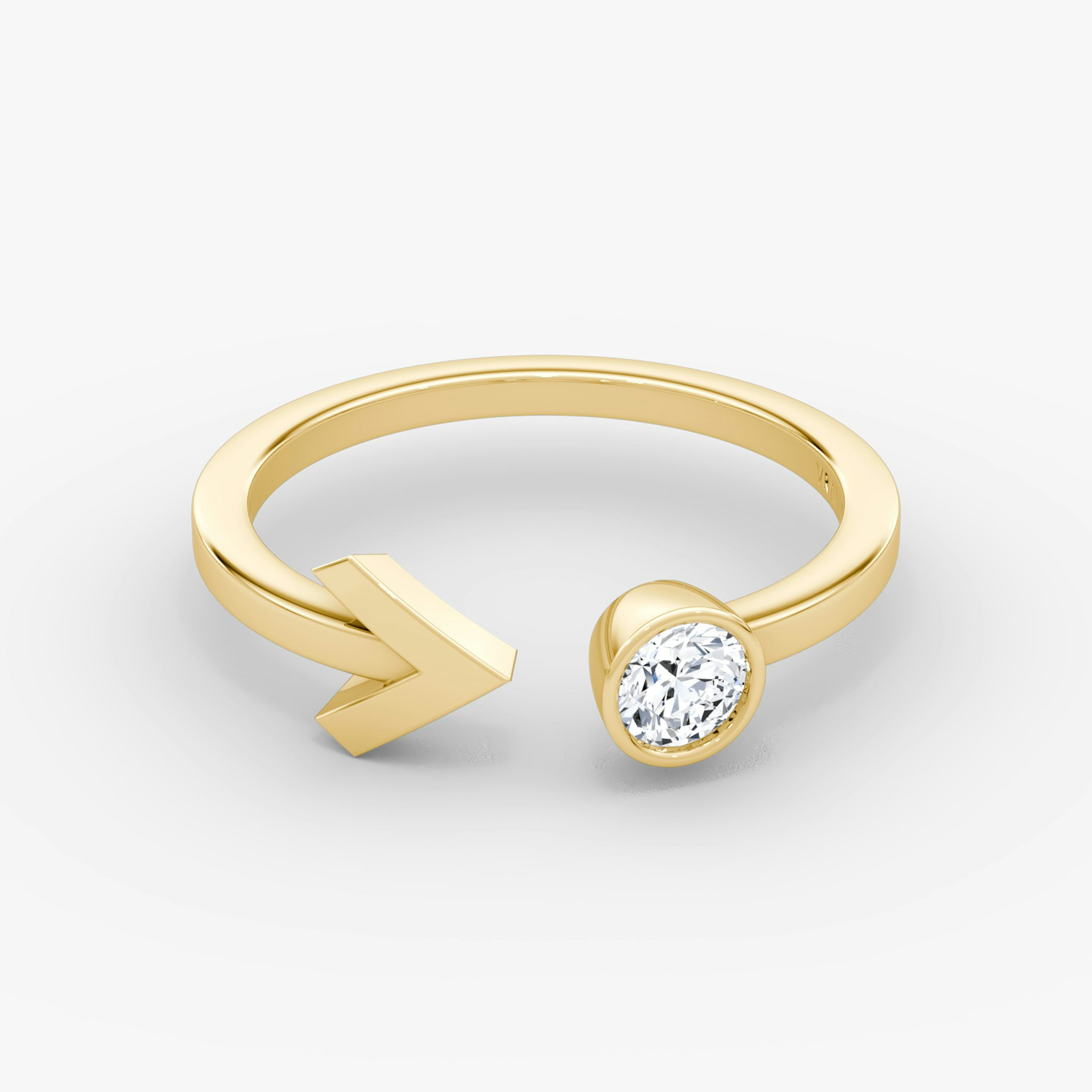 Arrow Cuff Ring | Round Brilliant | 14k | Yellow Gold | caratWeight: 0.25ct