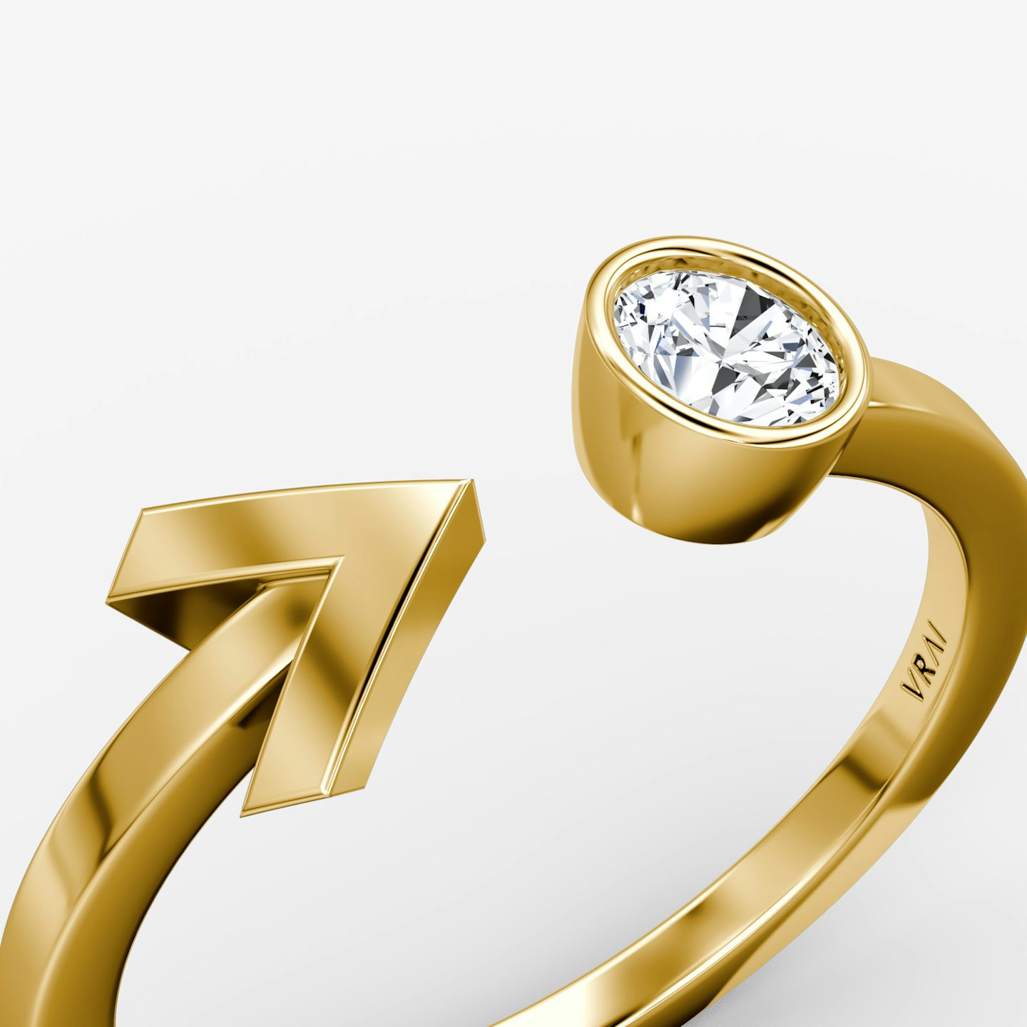 Bague Arrow Cuff | Rond Brillant | 14k | Or jaune | caratWeight: 0.25ct