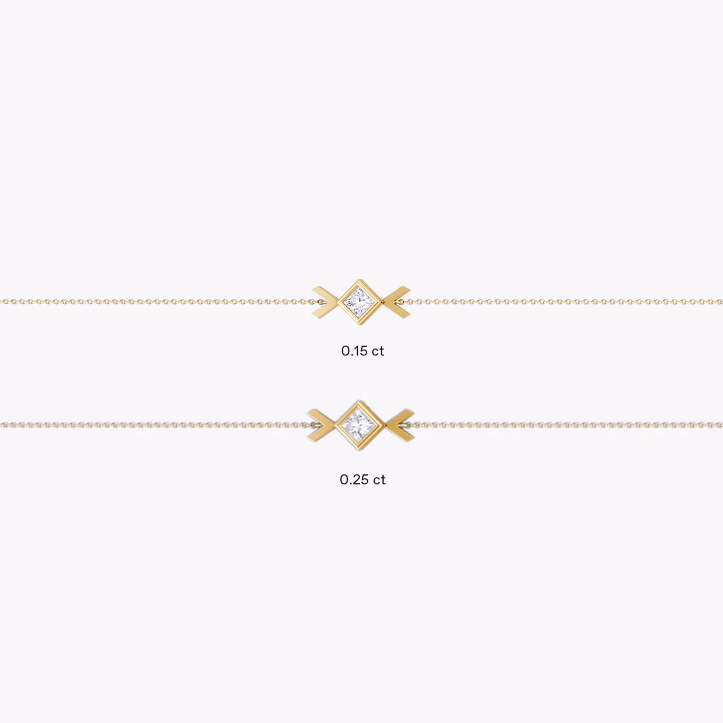 Arrow Armband | Princess | 14k | Gelbgold | caratWeight: 0.15ct