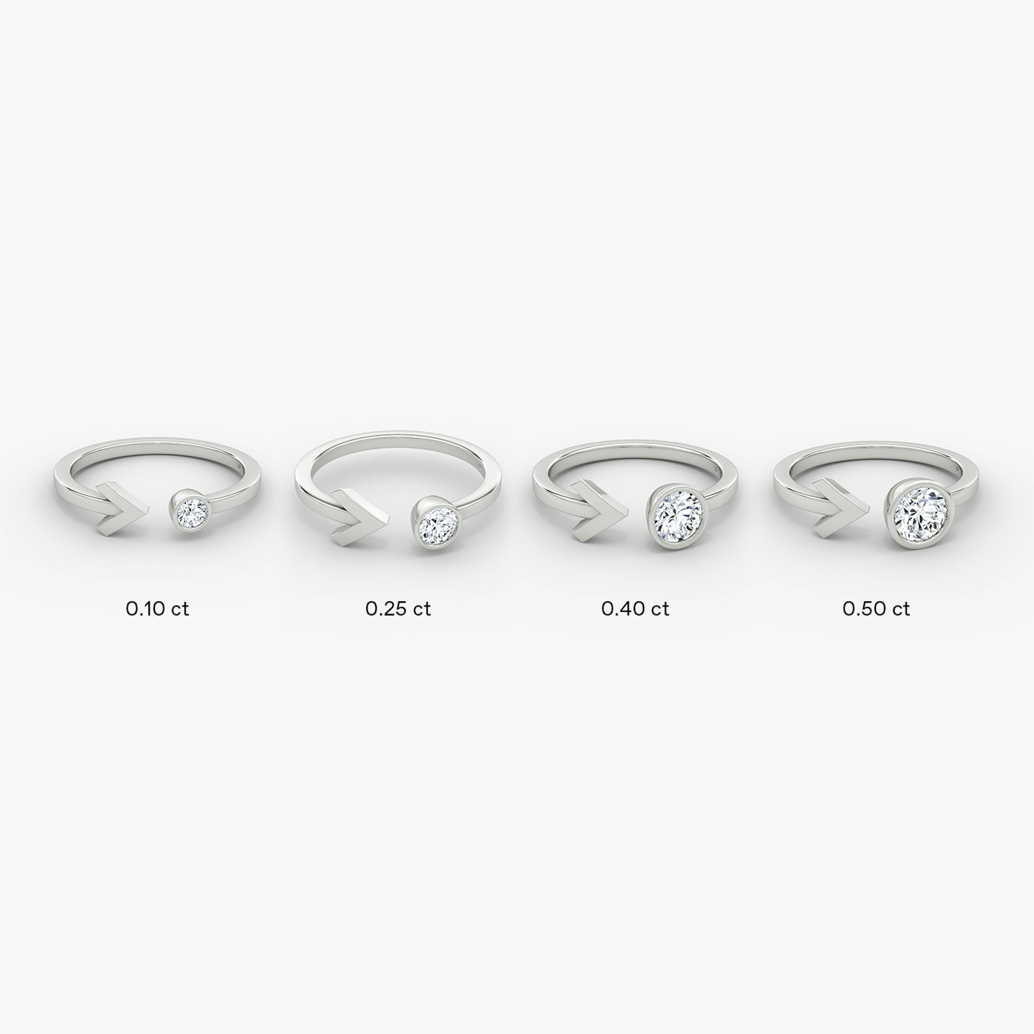 Arrow Cuff Ring | Round Brilliant | 14k | White Gold | caratWeight: 0.50ct