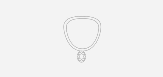 An outline of a diamond necklace.