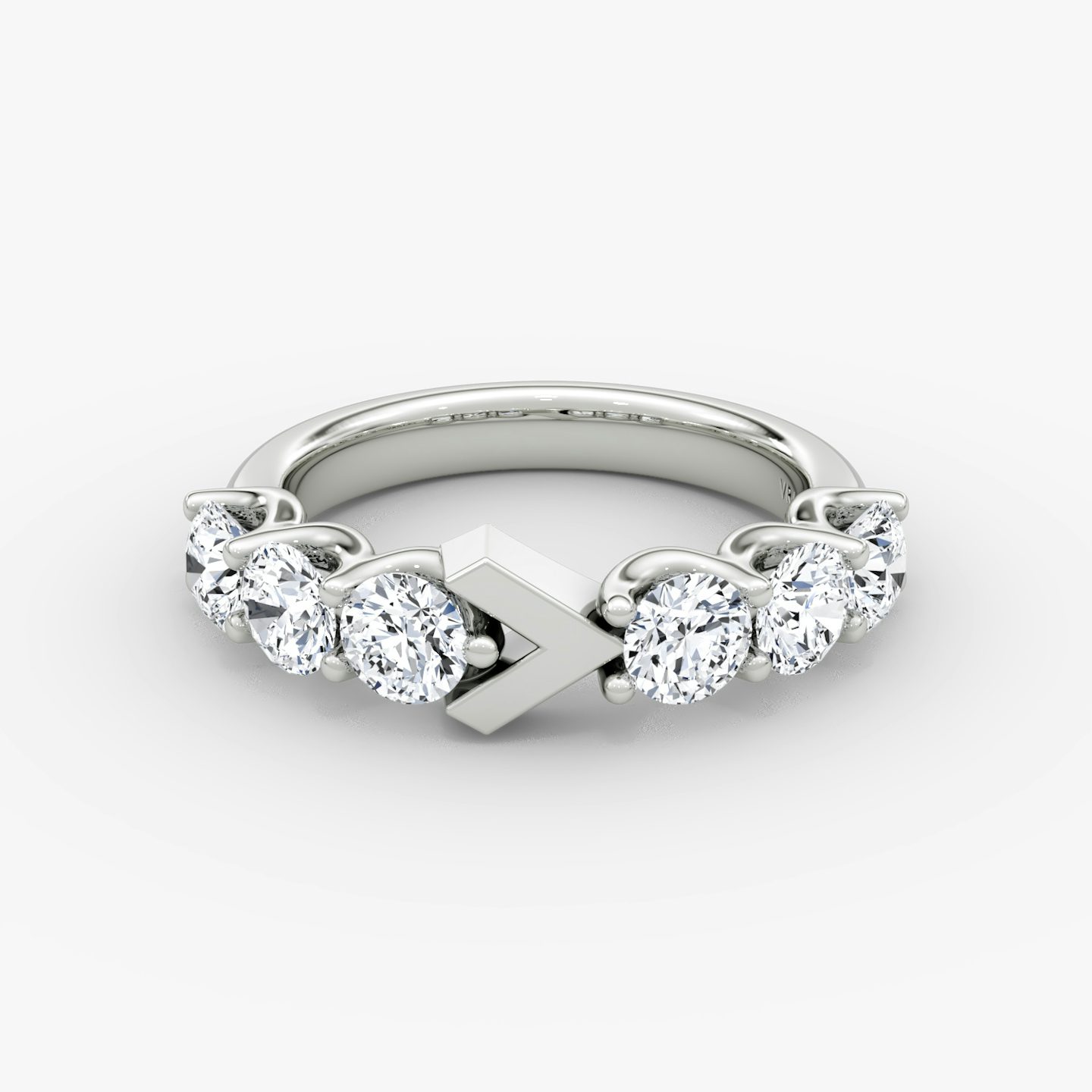 The V Eternity Band | Round Brilliant | 18k | White Gold | bandStyle: half | caratWeight: 1.5ct