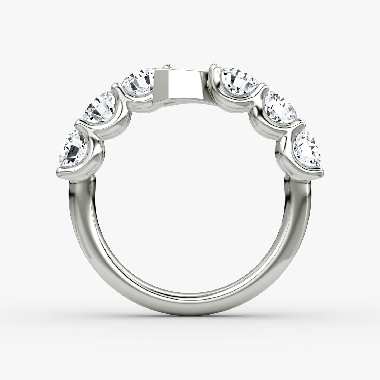 The V Eternity Band | Round Brilliant | 18k | White Gold | bandStyle: half | caratWeight: 1.5ct