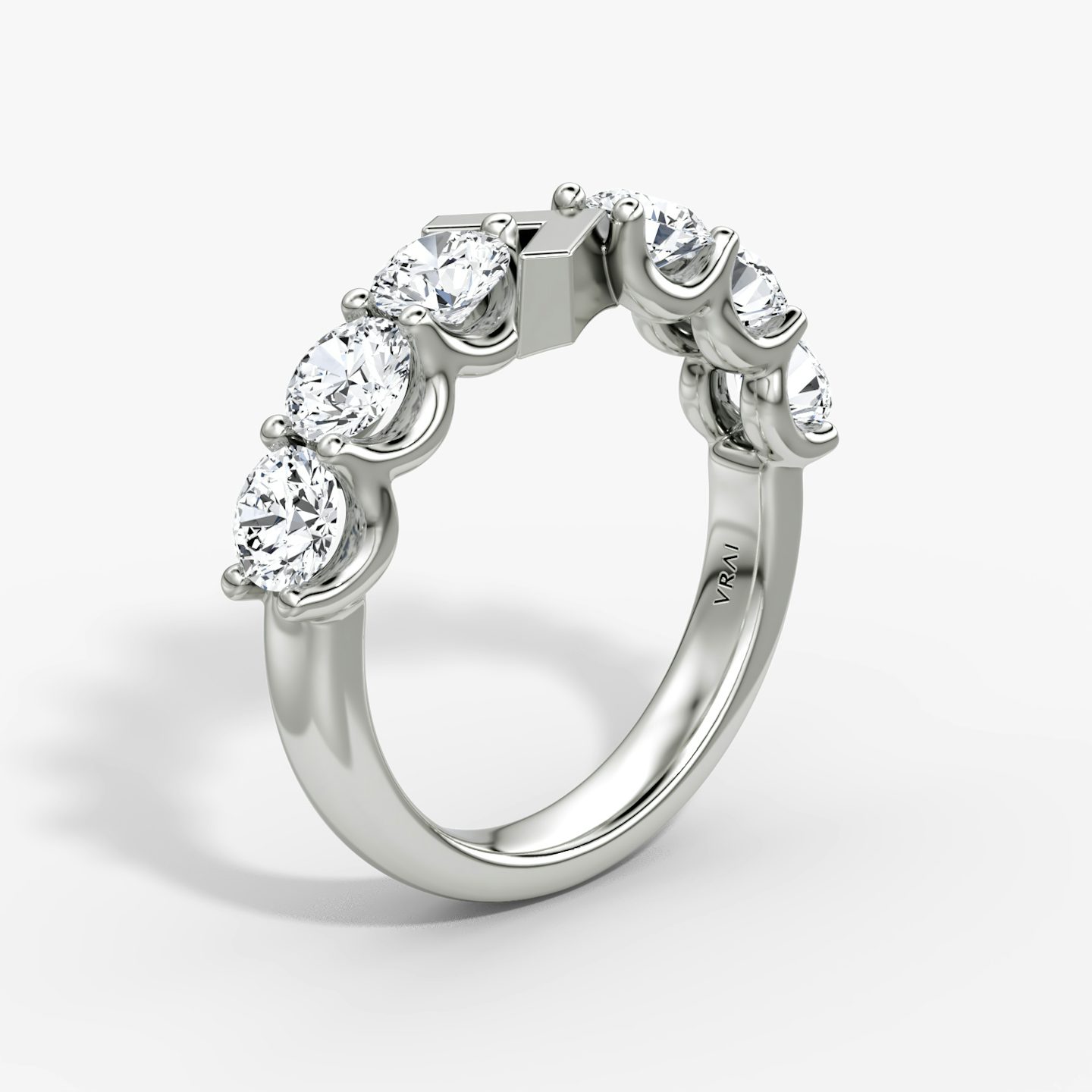 The V Eternity Band | Round Brilliant | 18k | White Gold | bandStyle: half | caratWeight: 1.5ct