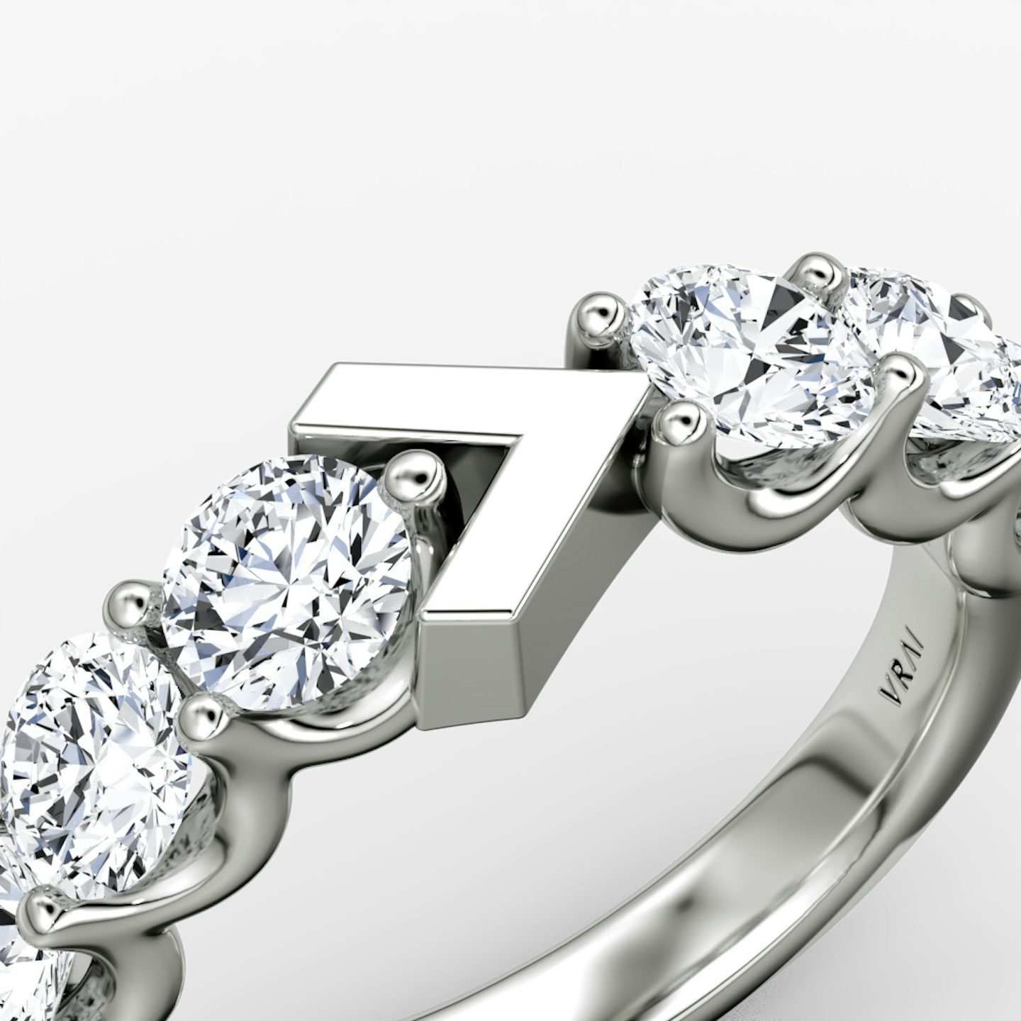 The V Eternity Band | Round Brilliant | 18k | White Gold | bandStyle: half | caratWeight: 1.5ct