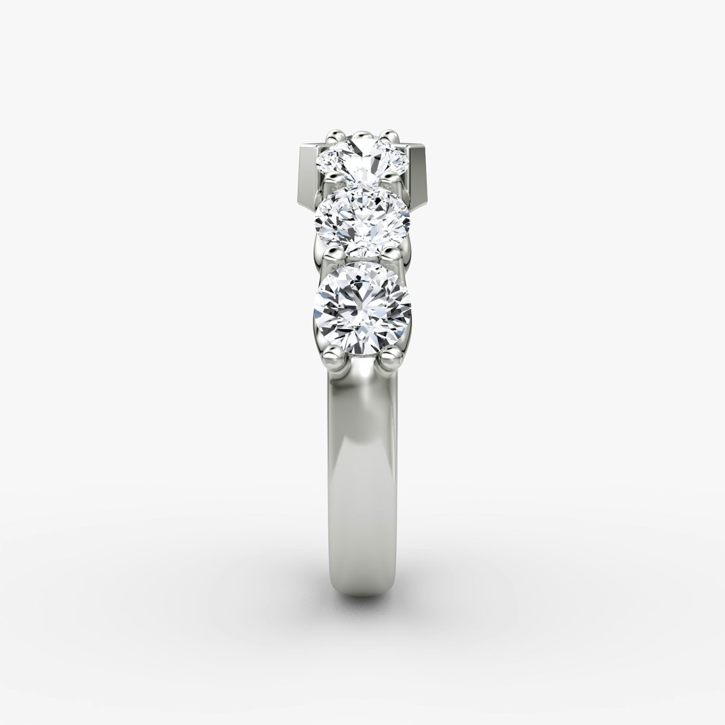 The V Eternity Band | Round Brilliant | 18k | White Gold | bandStyle: half | caratWeight: 1.5ct