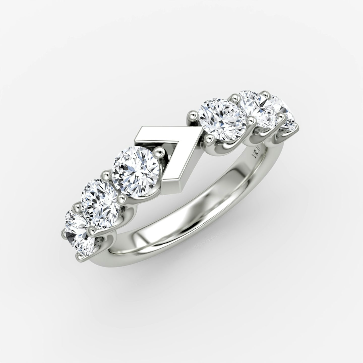 The V Eternity Band | Round Brilliant | 18k | White Gold | bandStyle: half | caratWeight: 1.5ct