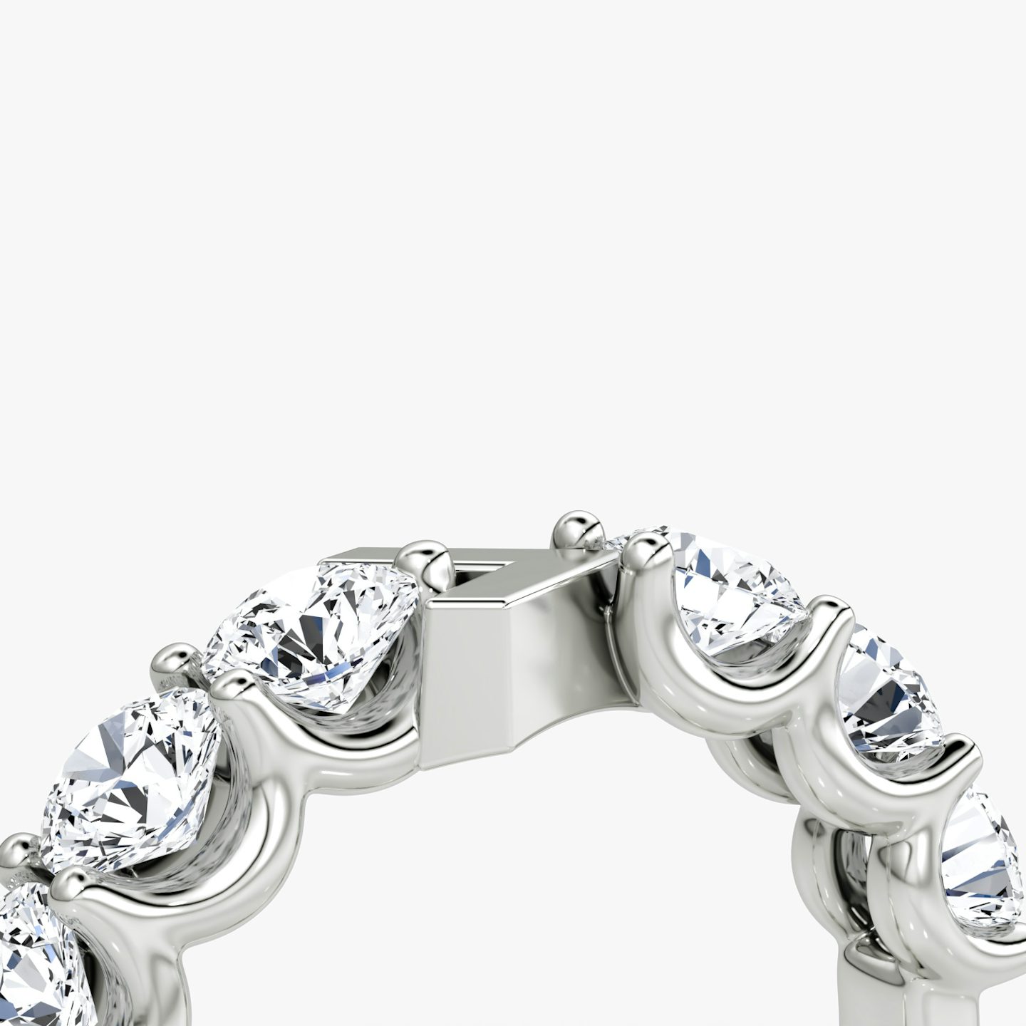 The V Eternity Band | Round Brilliant | 18k | White Gold | bandStyle: half | caratWeight: 1.5ct