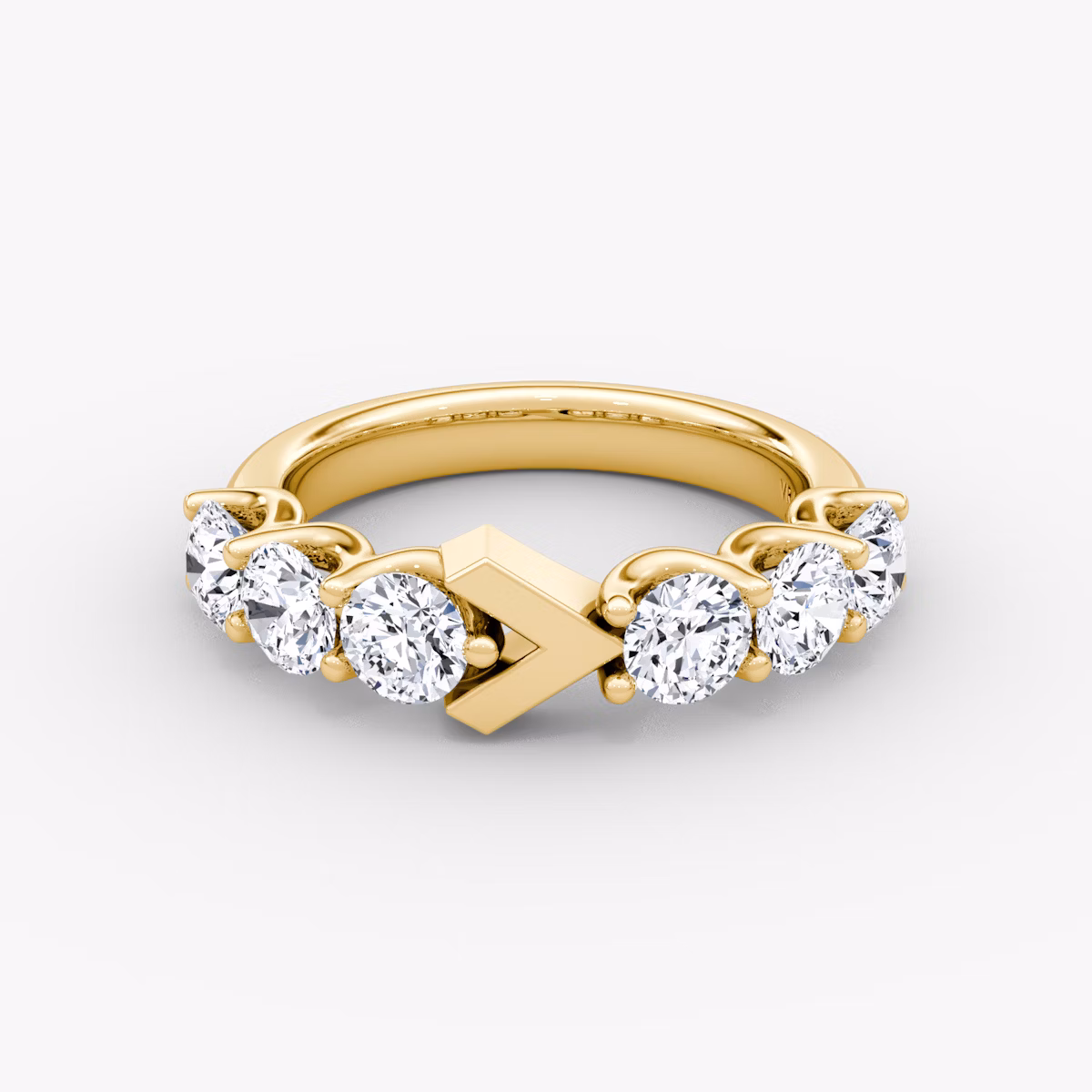 The V Eternity Band | Round Brilliant | 18k | Yellow Gold | bandStyle: half | caratWeight: 1.5ct